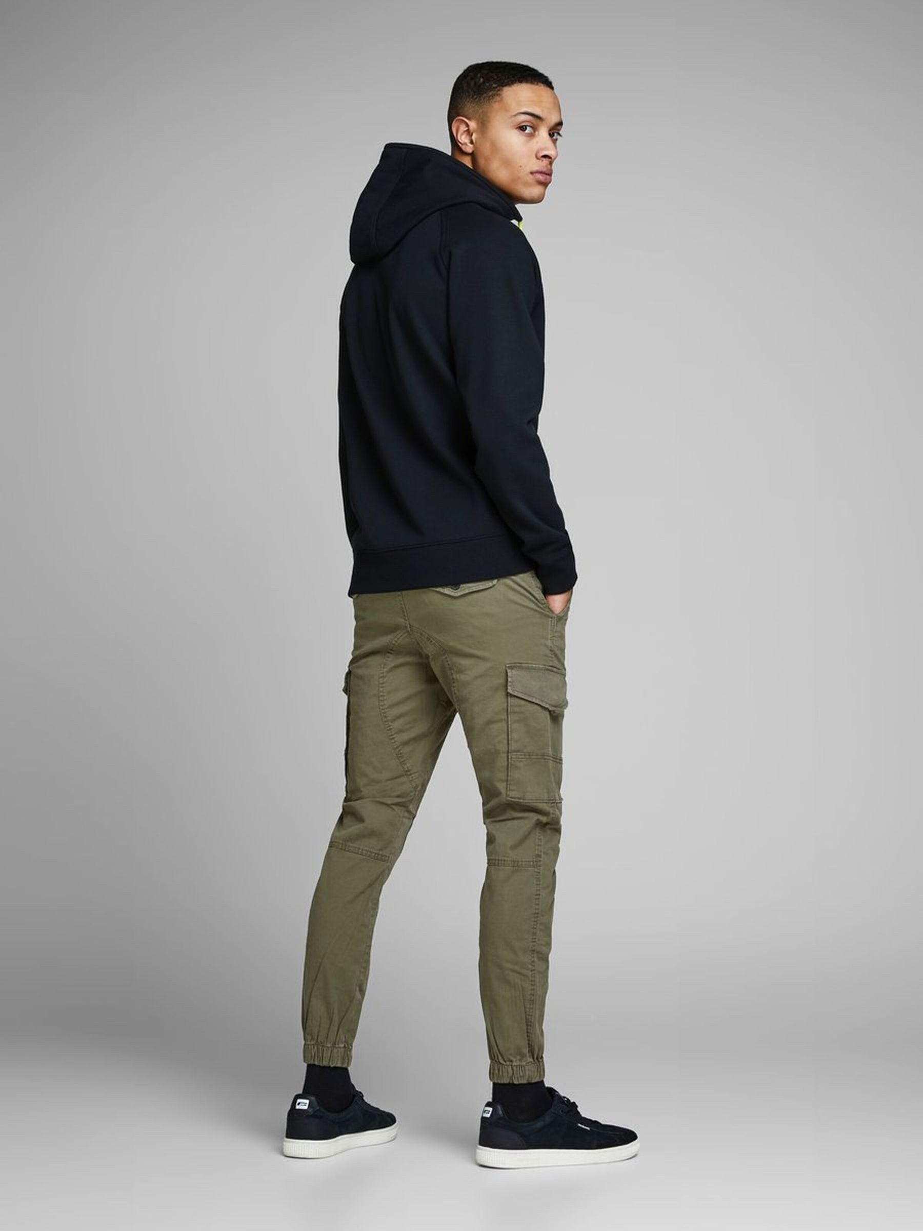 Jack & Jones Cargohose Cargo Pants PAUL FLAKE AKM 542 Twill Gummibund PAUL JJ FLAKE AKM 542
