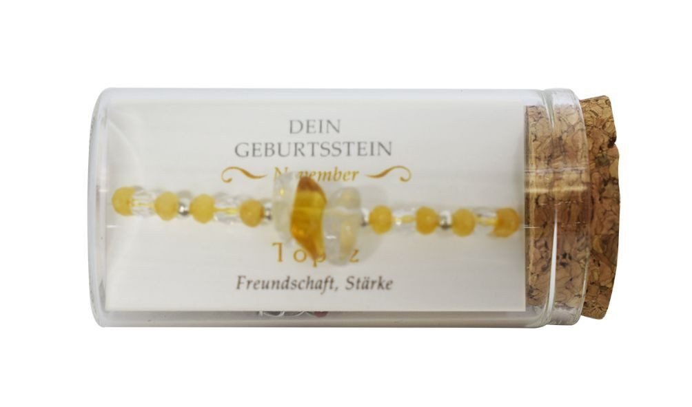 Jojo Armband "November" Geburtsstein Armband im Gläschen