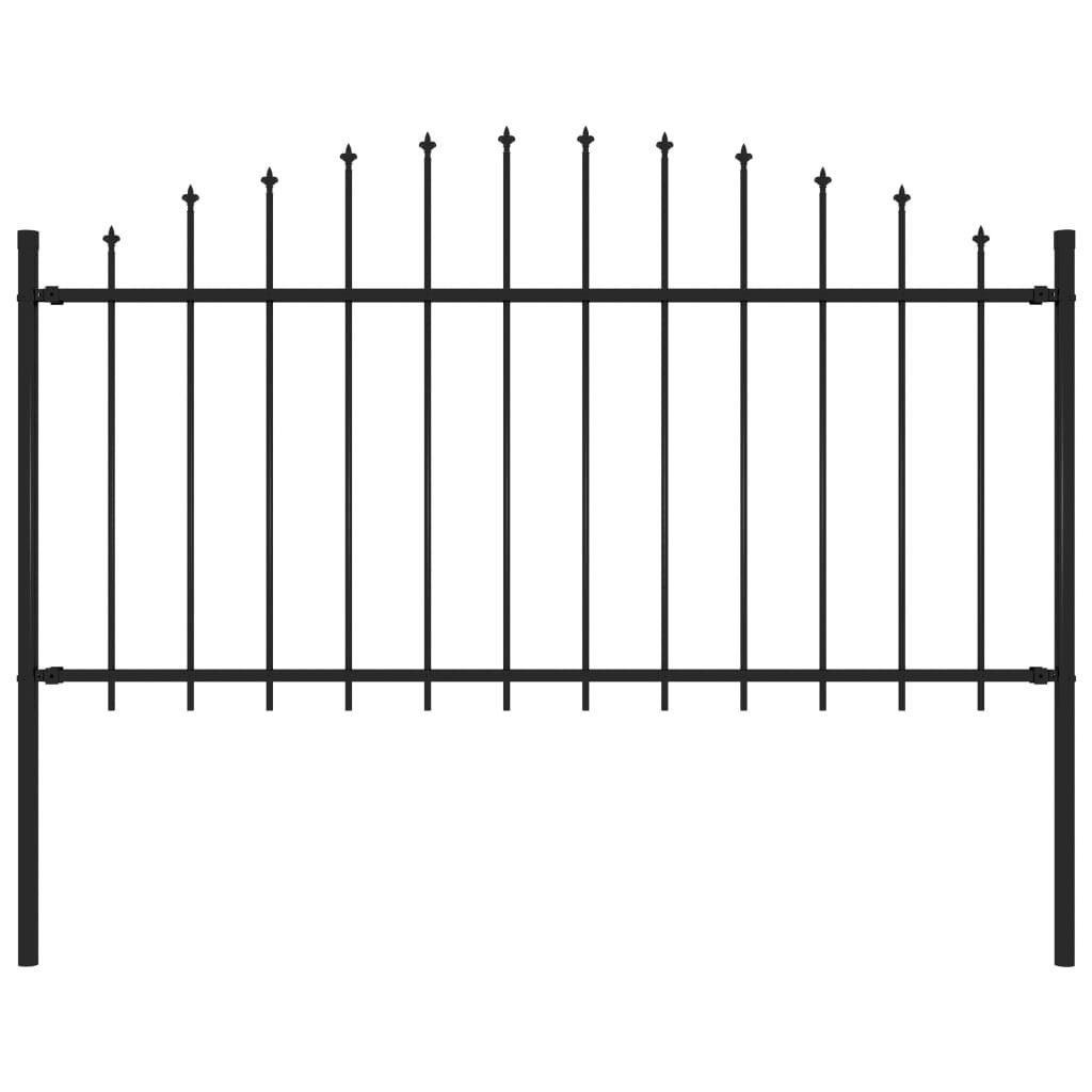 vidaXL Gartenzaun Gartenzaun Woerden mit Speerspitze Stahl 170 x 150 cm Schwarz, (1-St)
