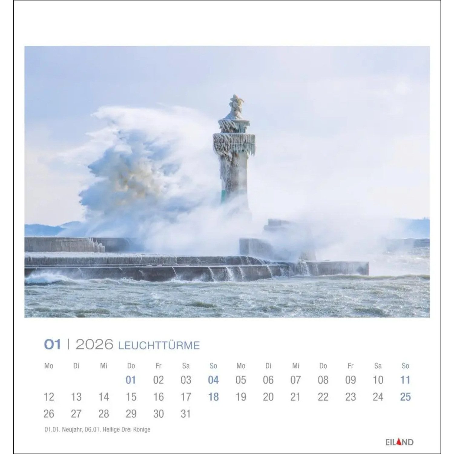 Wandkalender Leuchttürme Postkartenkalender 2026 - Leuchten des Nordens