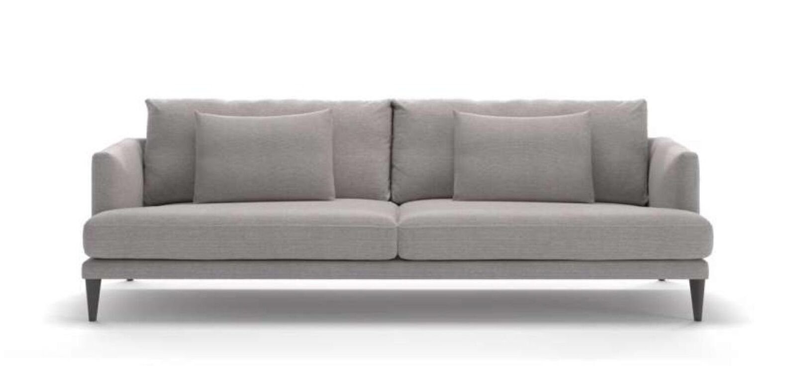 JVmoebel Sofa Zweisitzer Designer Luxus Graues Sofa Textilmöbel Wohnzimmer, 1 Teile, Made in Europe