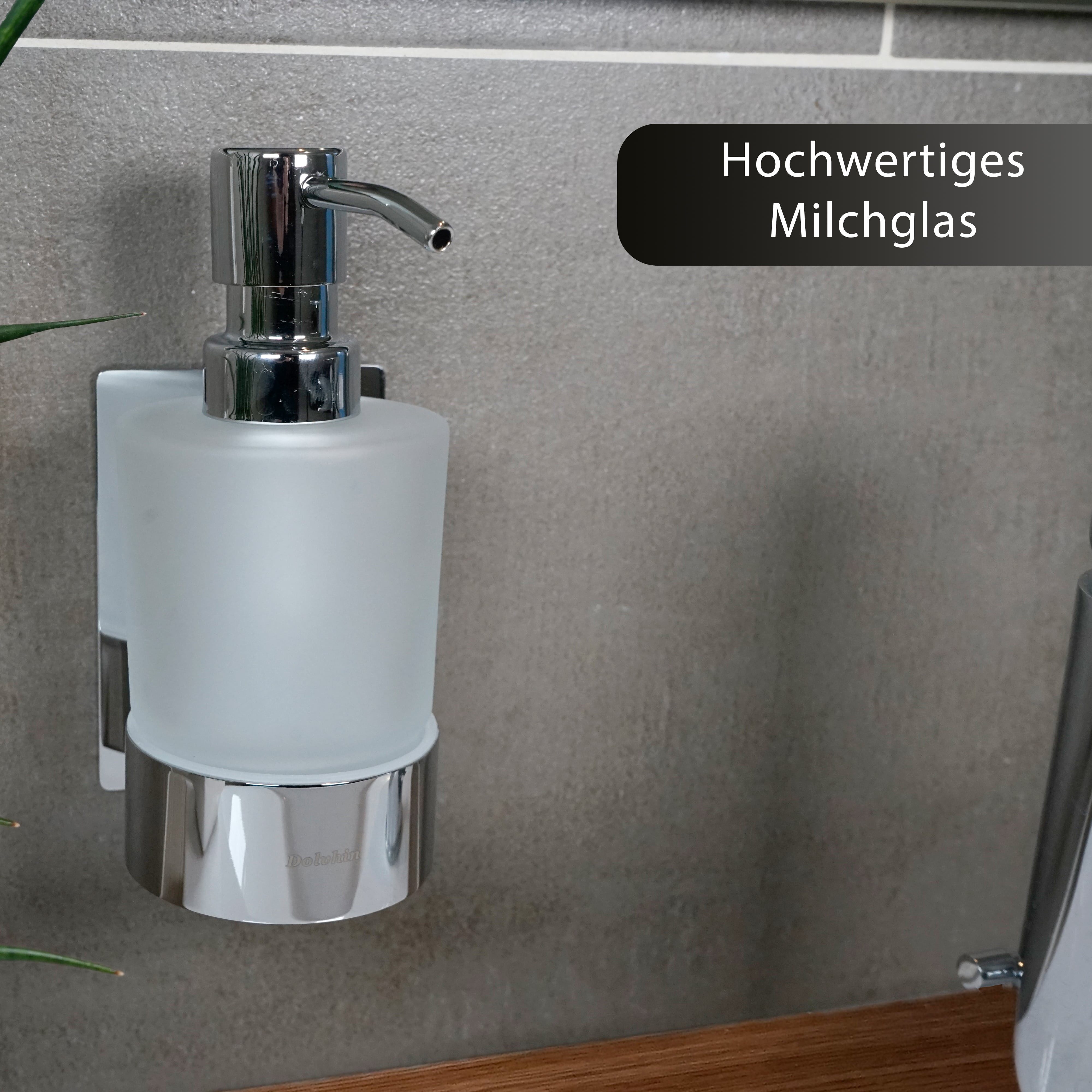 Dolvhin Seifenspender Wandmontage ohne Bohren, Glas Handseifenspender, Wand günstig online kaufen
