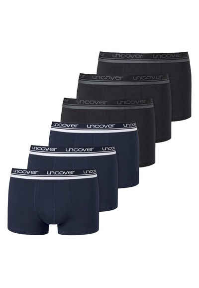 uncover by SCHIESSER Retro Boxer 6er Pack Basic (Spar-Set, 6-St) Retro Short / Pant - Baumwolle - Ohne Eingriff -