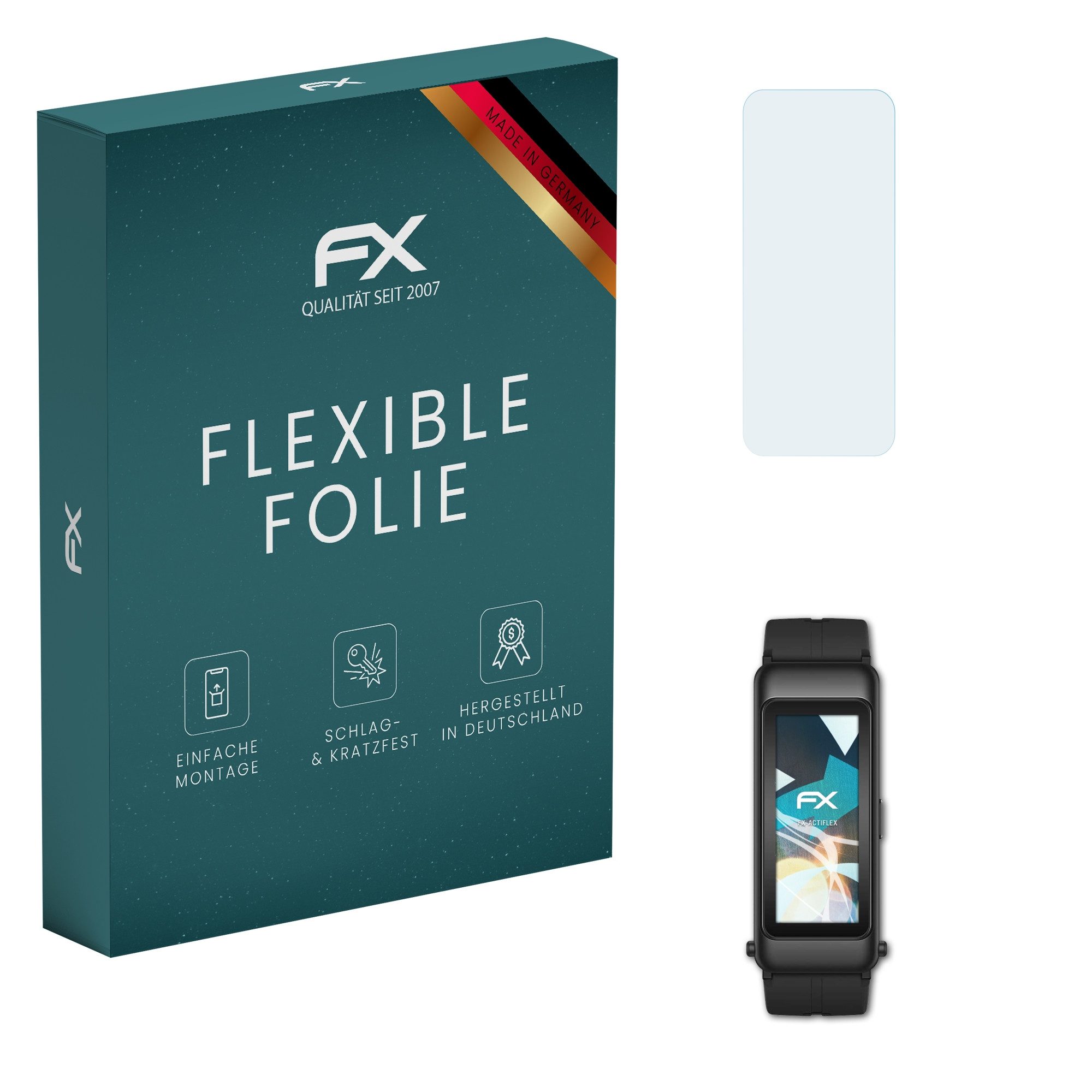 atFoliX Schutzfolie Displayschutzfolie für Huawei TalkBand B6, (3 Folien), Ultraklar und flexibel