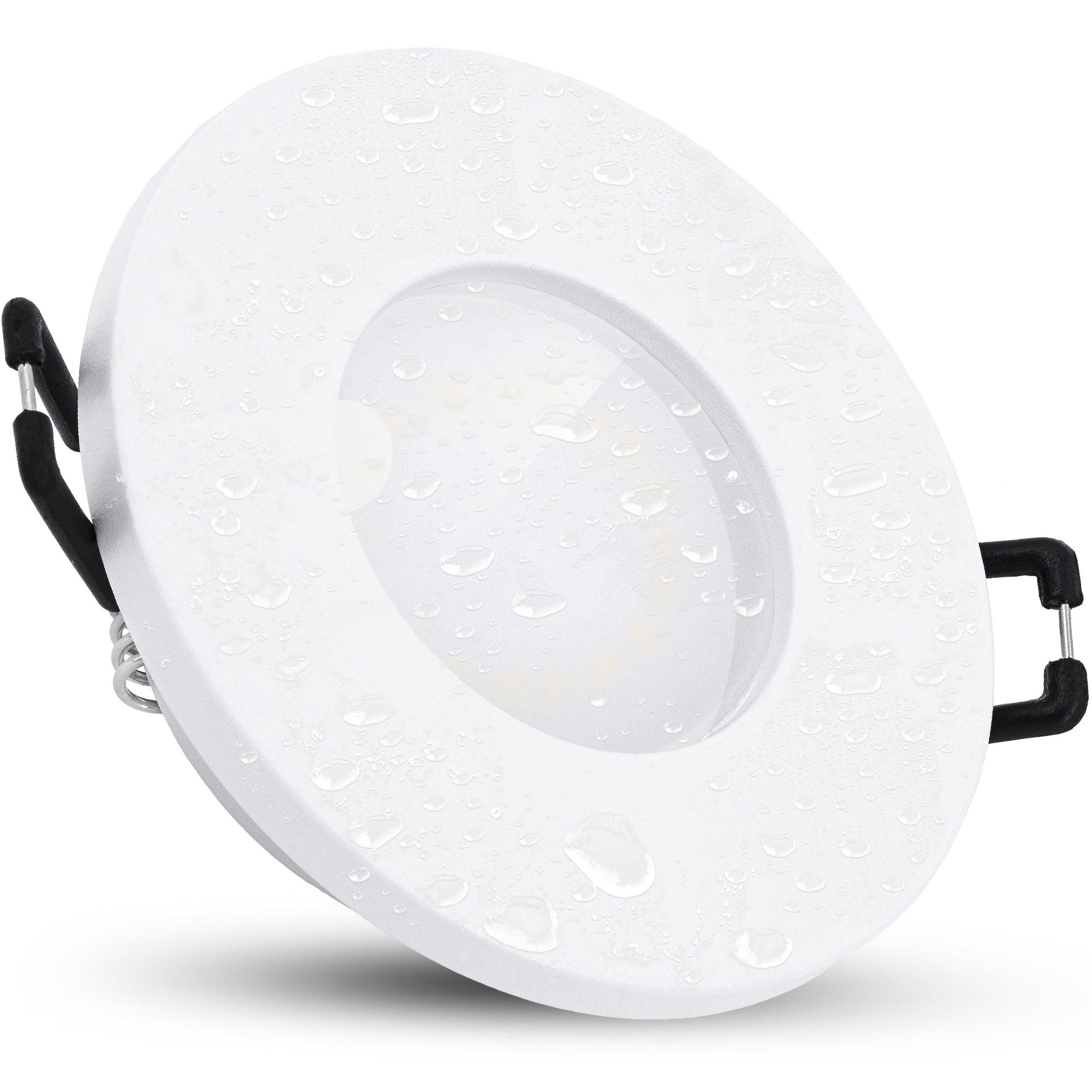 3er LEDANDO LED Einbaustrahler Set Schwarz Matt - 7W LED GU10