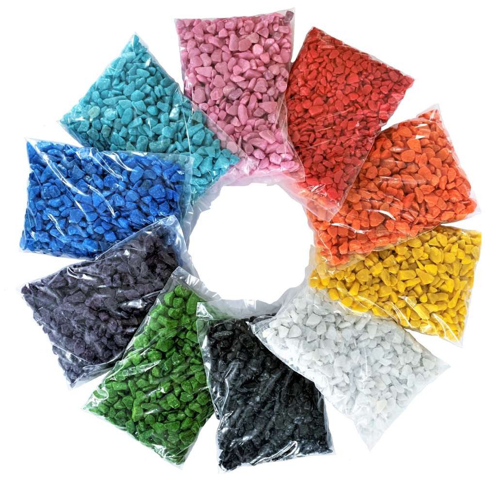 naninoa GmbH Streudeko DEKOSTEINE, Farbsteine farbig Mix 9-13mm 10x500g = 5kg.