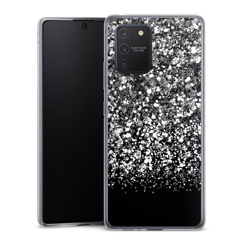DeinDesign Handyhülle Glitzer Look Schneeflocken Muster Snow Fall Glitter Look, Samsung Galaxy S10 Lite Slim Case Silikon Hülle Ultra Dünn Schutzhülle