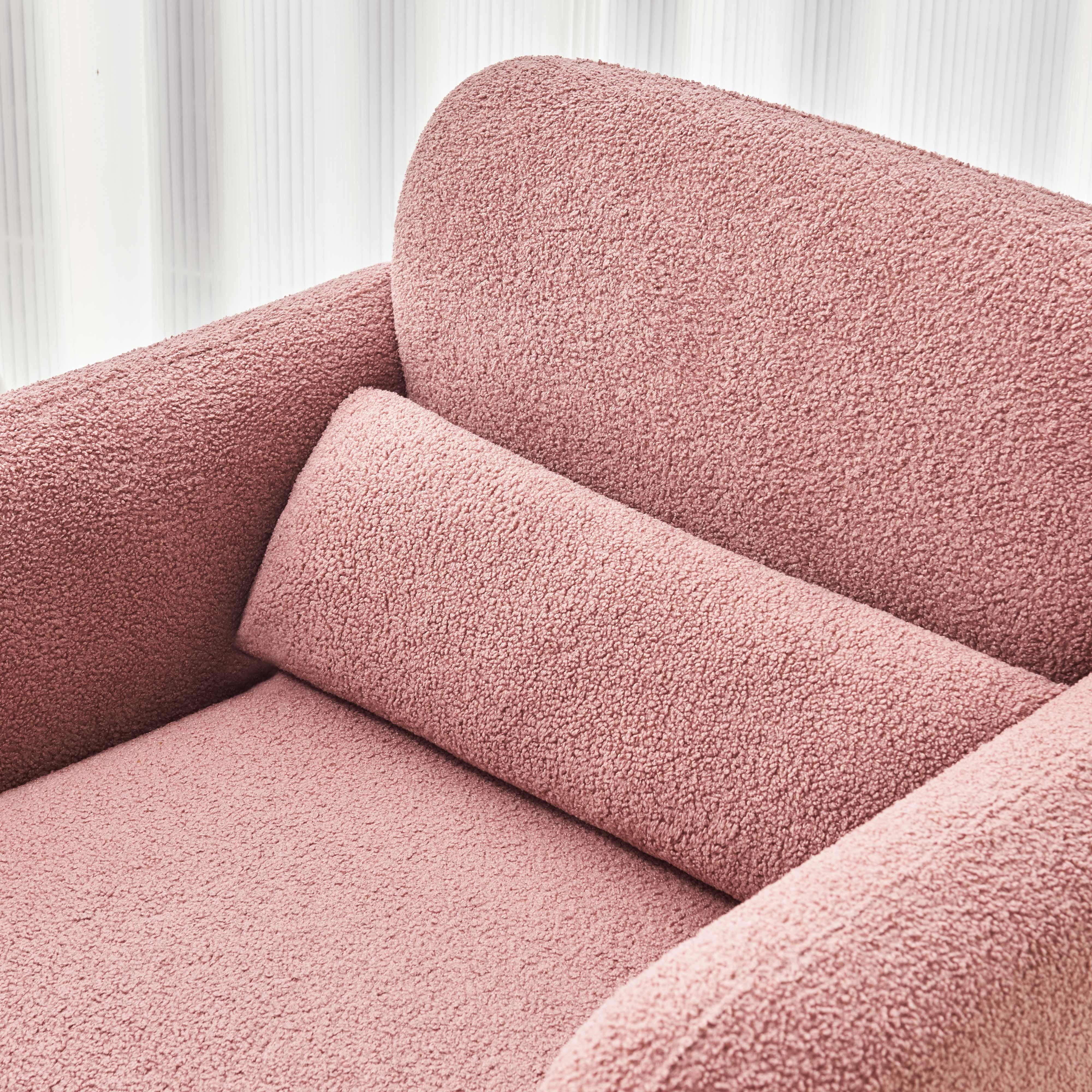 (Lammwolle), beweglichem Hochelastische mit Sitze Einzelsofa Lendenkissen Polsterstuhl Sessel, rosa REDOM Loungesessel