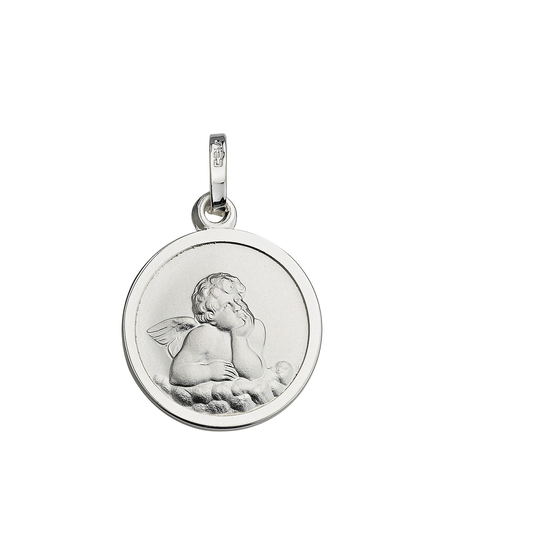Firetti Kettenanhänger Schmuck Geschenk Silber 925 Halsschmuck Anhänger Kreis mit Engelmotiv