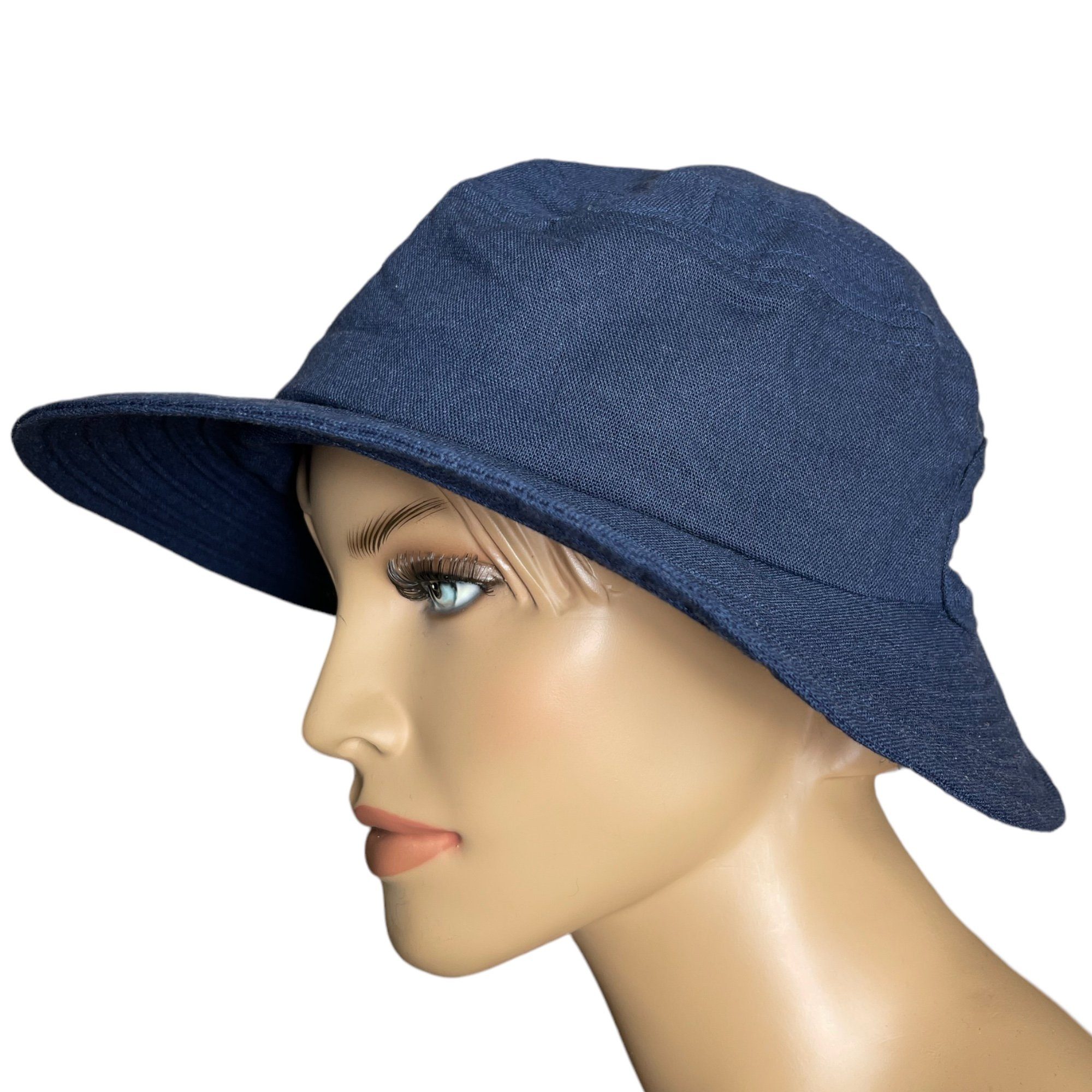 Taschen4life Sonnenhut Modischer marineblau Größenverstellbar, Leinen Sommer Fischerhut Hut Hat, Bucket unisex