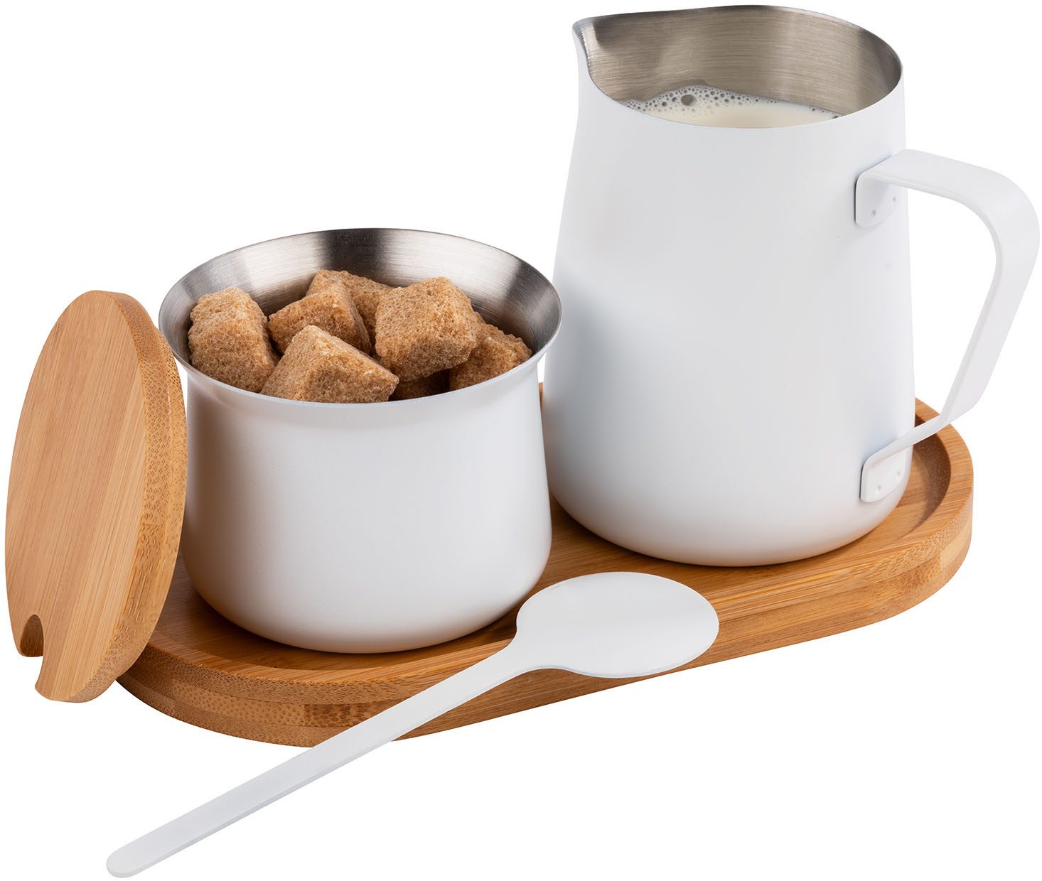 APS Milch- und Zuckerset (5-tlg), Bambus, Edelstahl