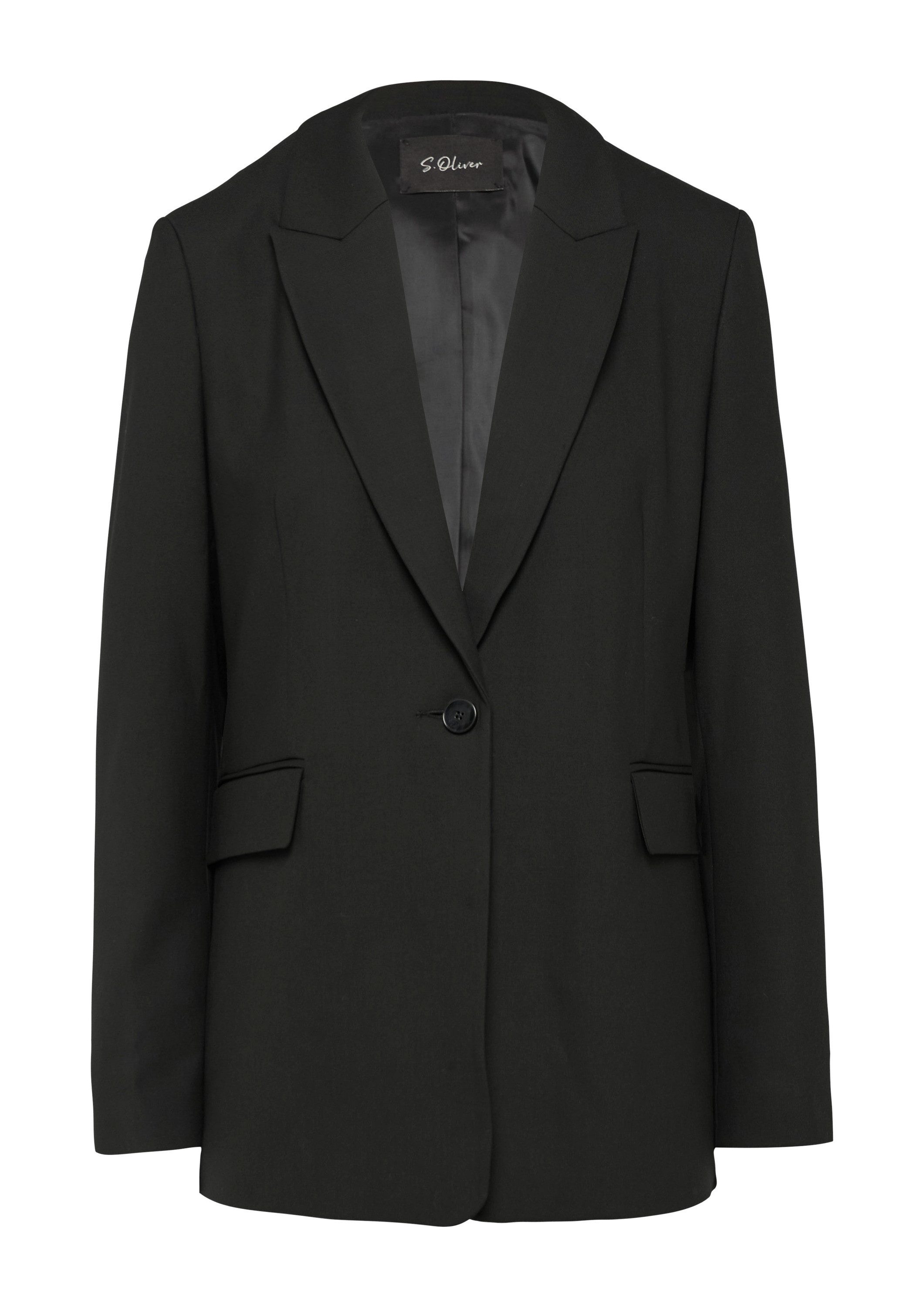 s.Oliver Jackenblazer Indoor-Blazer Langer Blazer aus Viskosemix