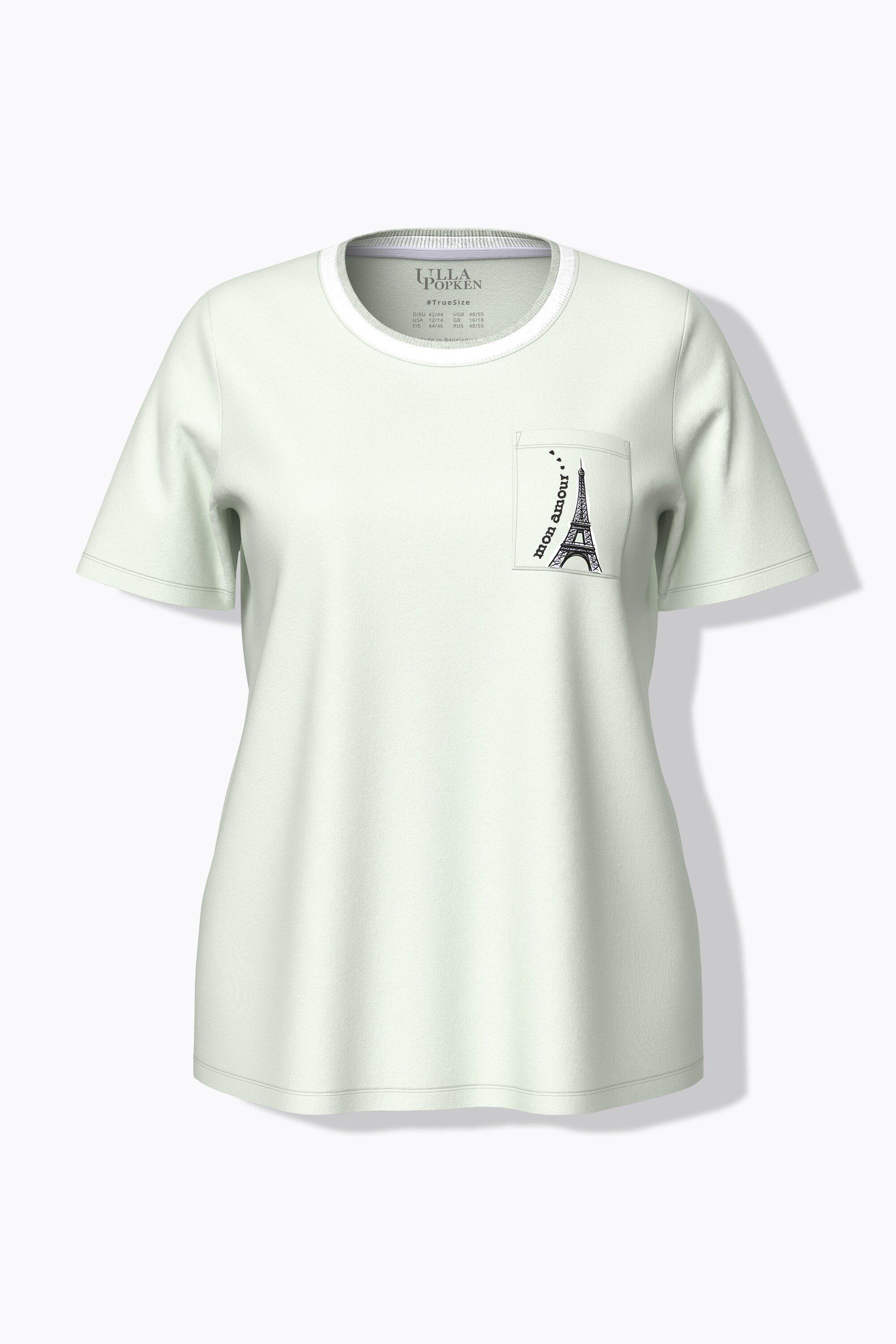 Ulla Popken Pyjama Pyjama Ringelhose Rundhals Halbarm Taschen