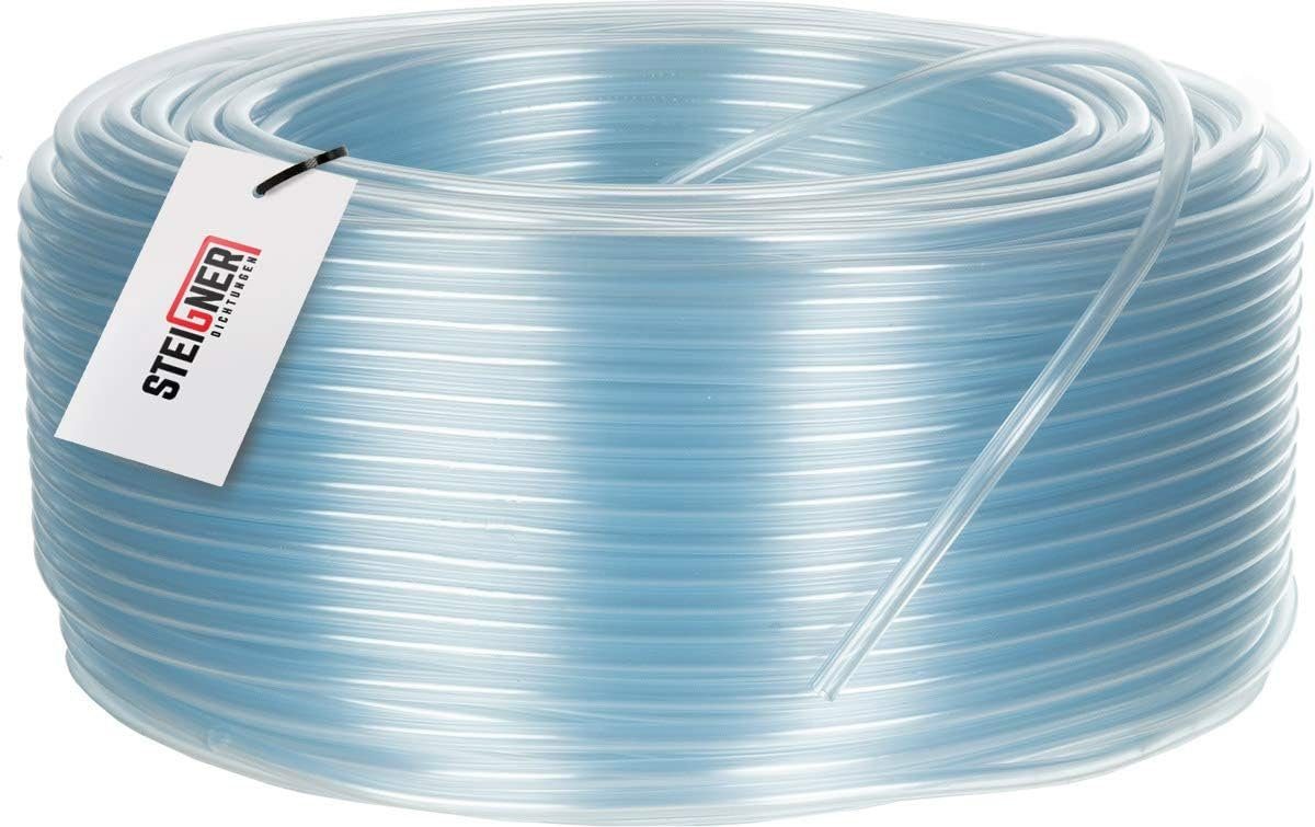 STEIGNER Benzinschlauch Wasserschlauch PVC Schlauch Transparent, Aquariumschlauch Luftschlauch klar