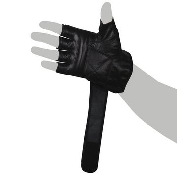 BAY-Sports Sandsackhandschuhe Orbit Boxhandschuhe Sandsack Boxsack Handschutz schwarz, Leder, sehr robust, S - XL