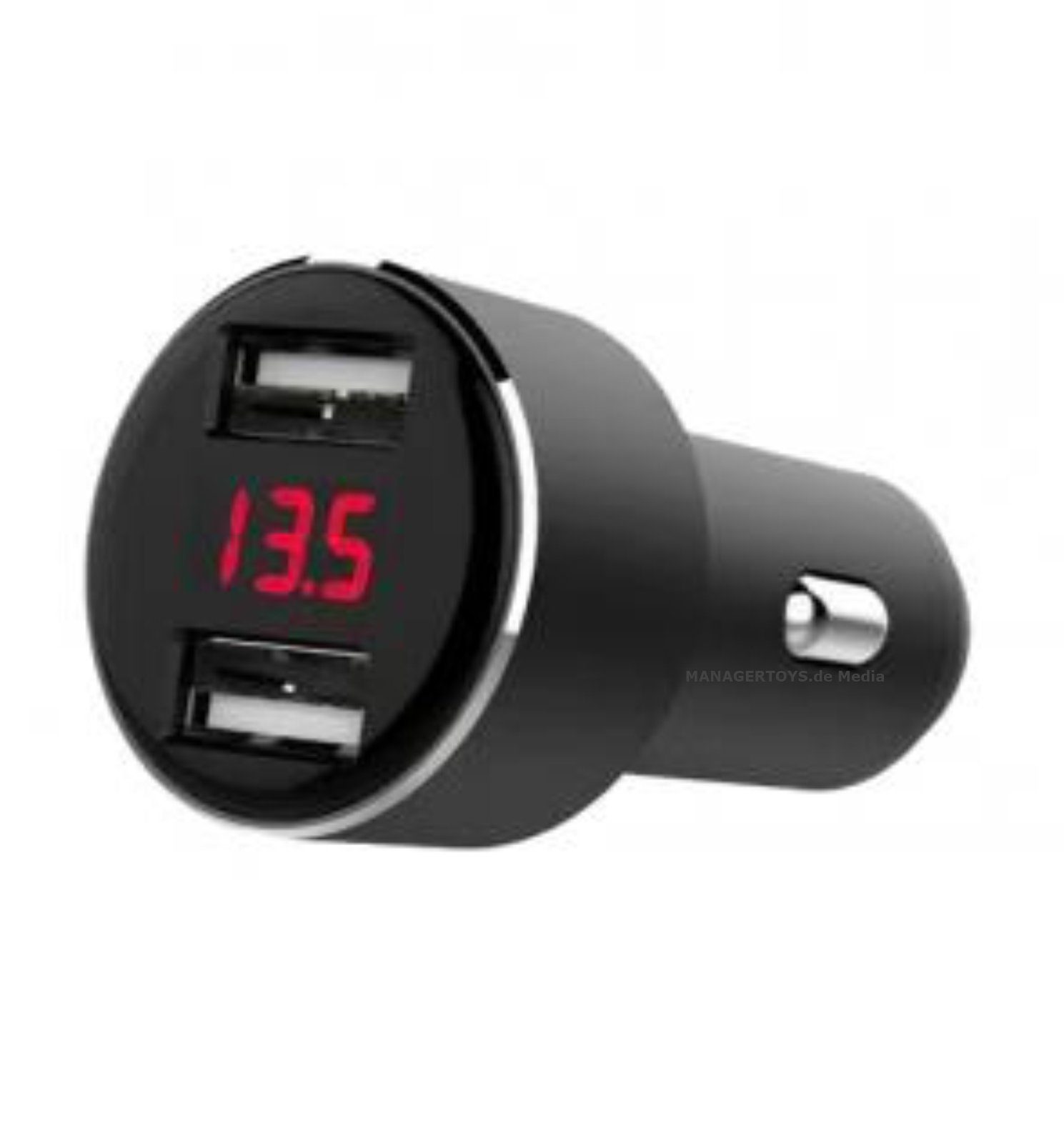 Dual USB Ladestecker 2 x 2,4 A Zigarettenanzünder Spannungsanzeige Smartphone-Ladegerät