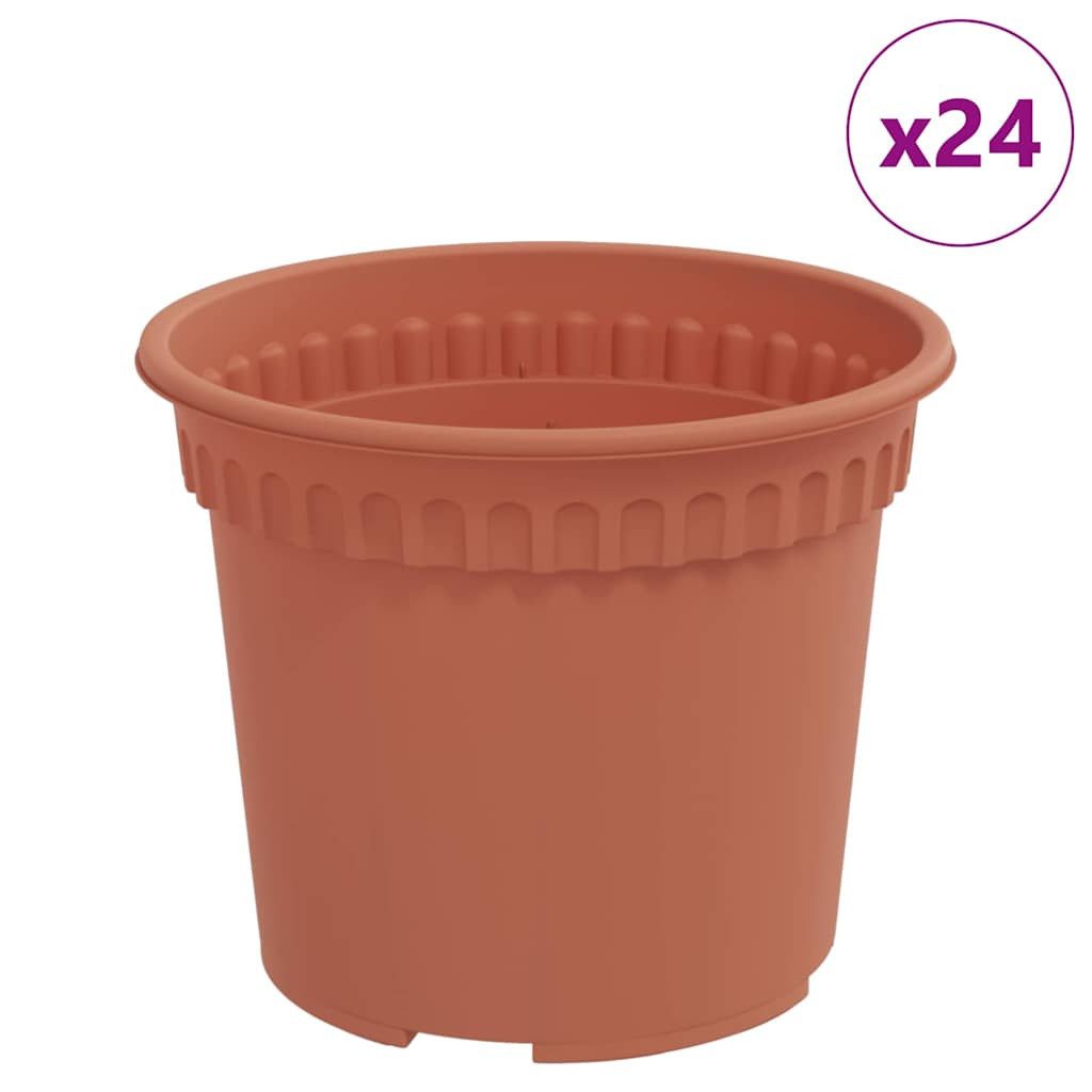 furnicato Blumentopf Runder 12,5 x 10 cm Ziegelrot (1 St), Blumenkübel mit Abflusslöchern für deinen Balkon