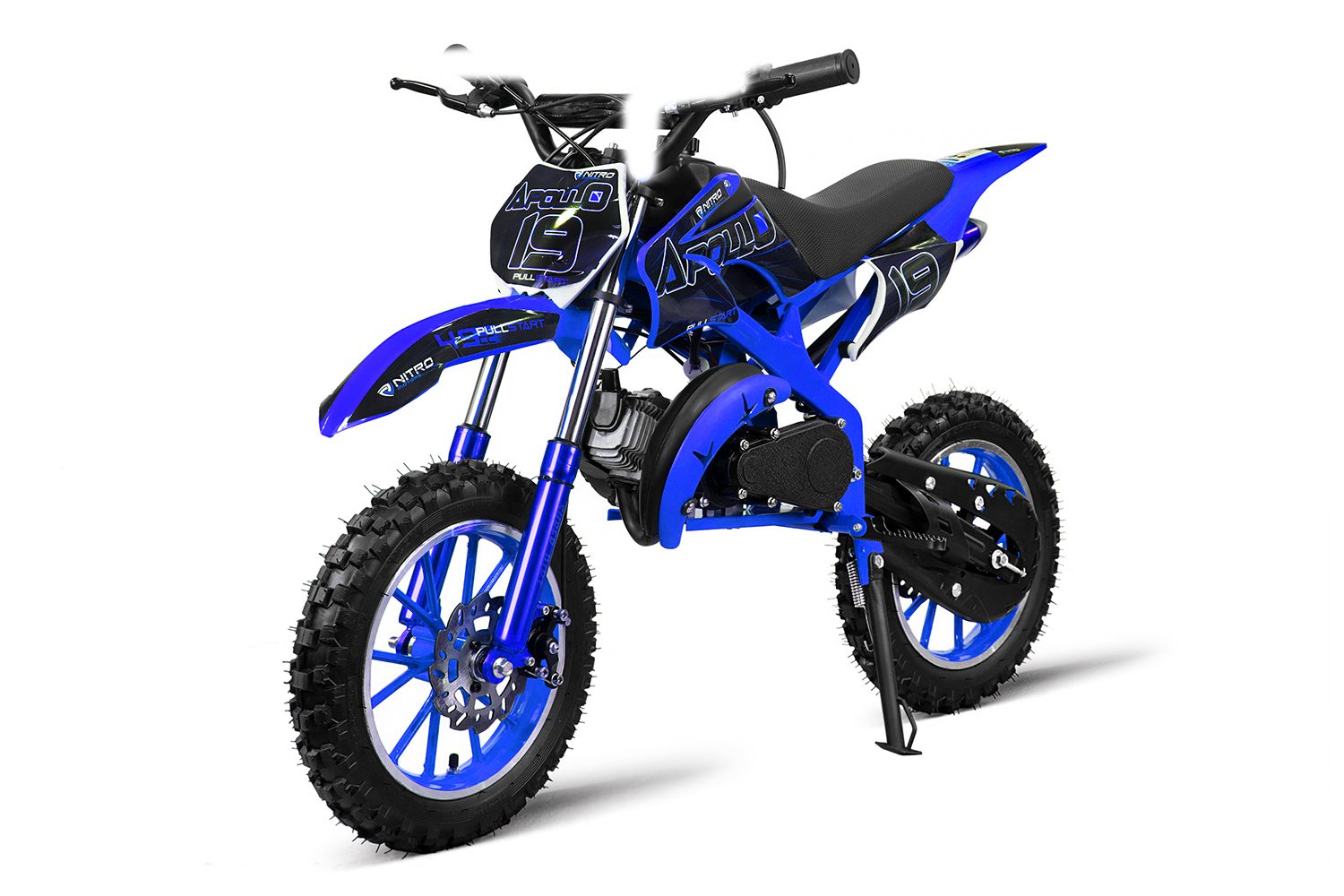 Dirtbike Smarty Dirt-Bike Motors Blau Crossbike Nitro Zoll 10 Apollo 49cc Pullstart