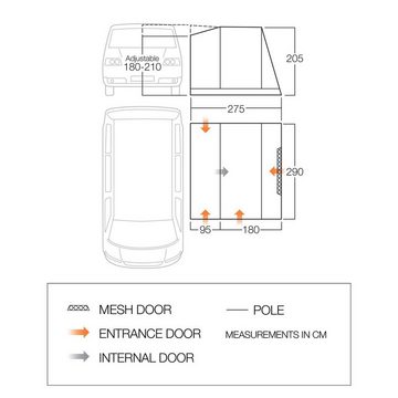 Vango Vorzelt Busvorzelt Faros 2 Low Vor Zelt Van, SUV VW Bus Caravan Camping Freistehend