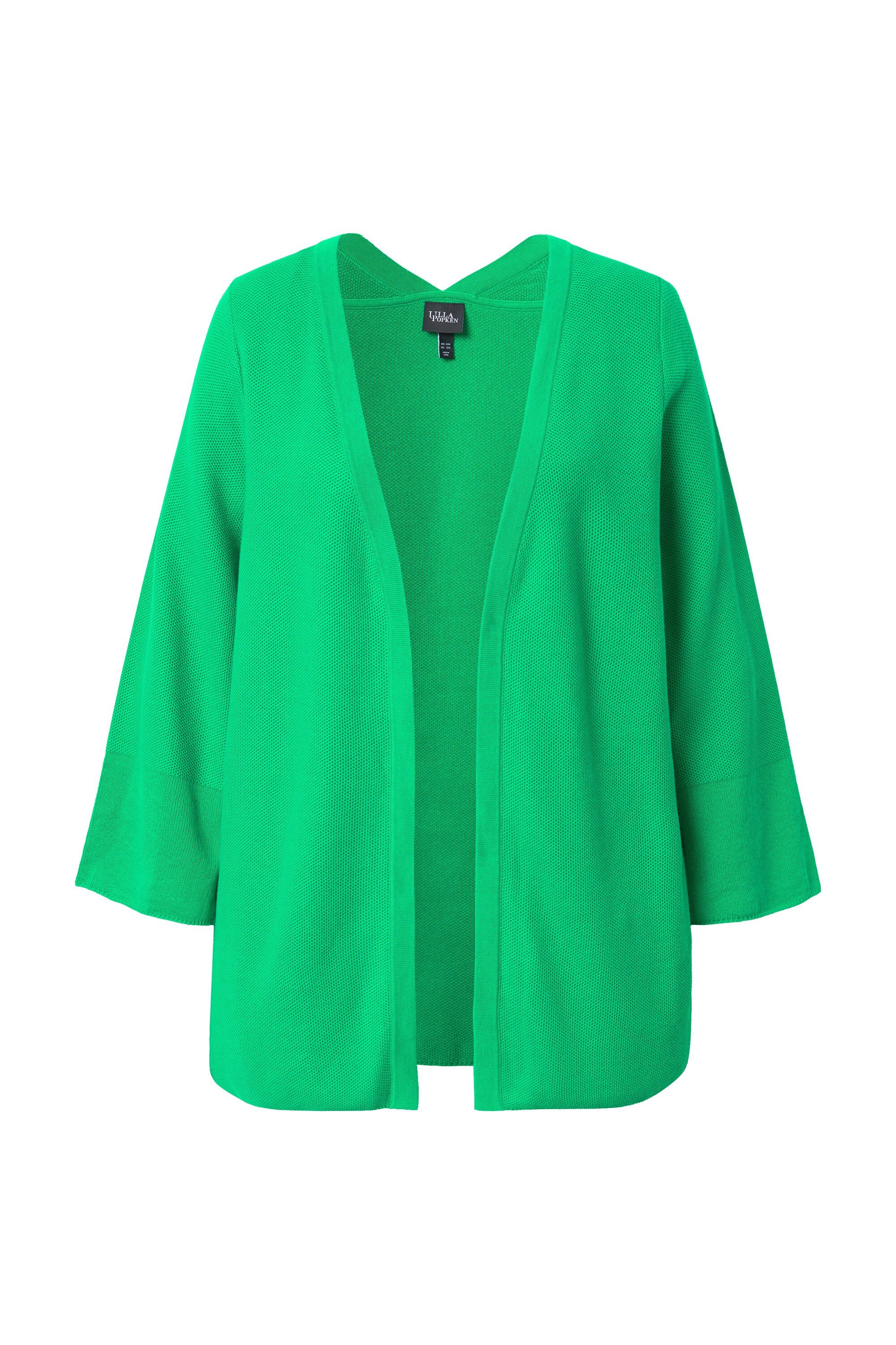 Ulla Popken Strickjacke Strickjacke A-Linie offene Form V-Ausschnitt günstig online kaufen