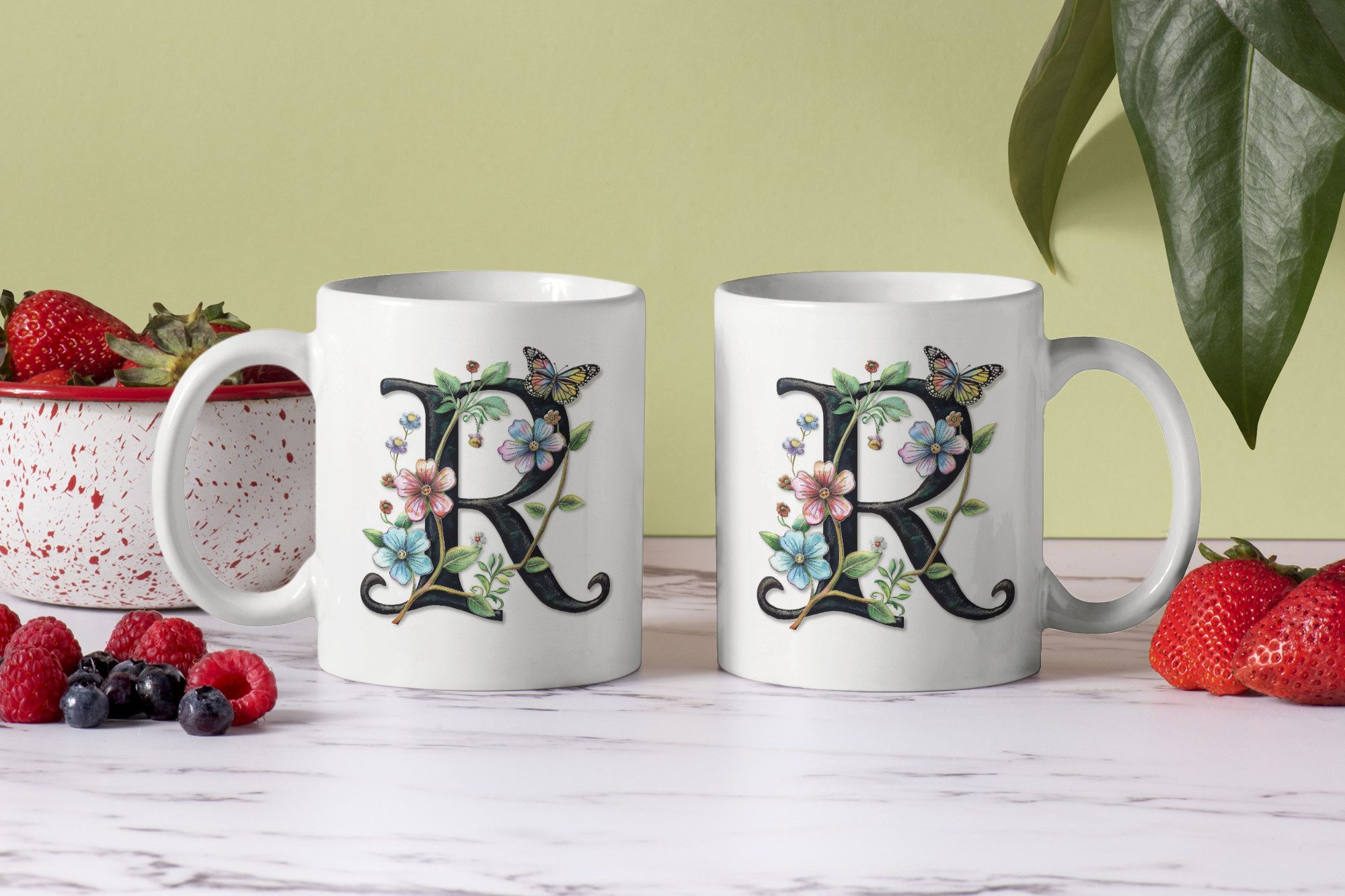 WS-Trend Tasse Name A bis Z Blumen Schmetterlinge Kaffeetasse Teetasse Geschenkidee, Keramik – Bild 2 von 2