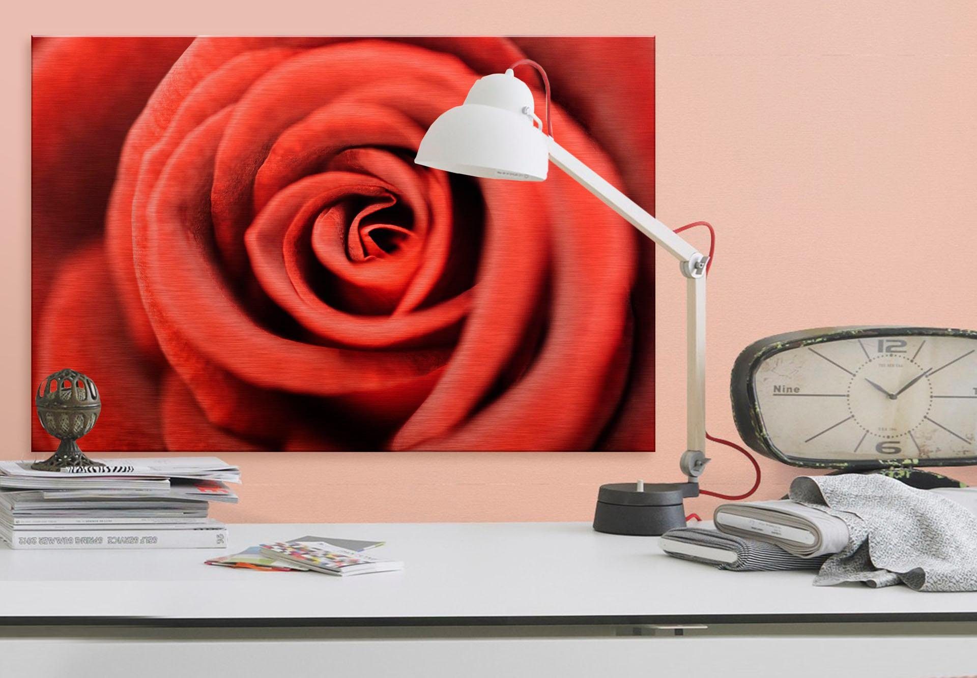 Wall-Art cm 120/75 Rose, Alu-Dibond-Druck Rote