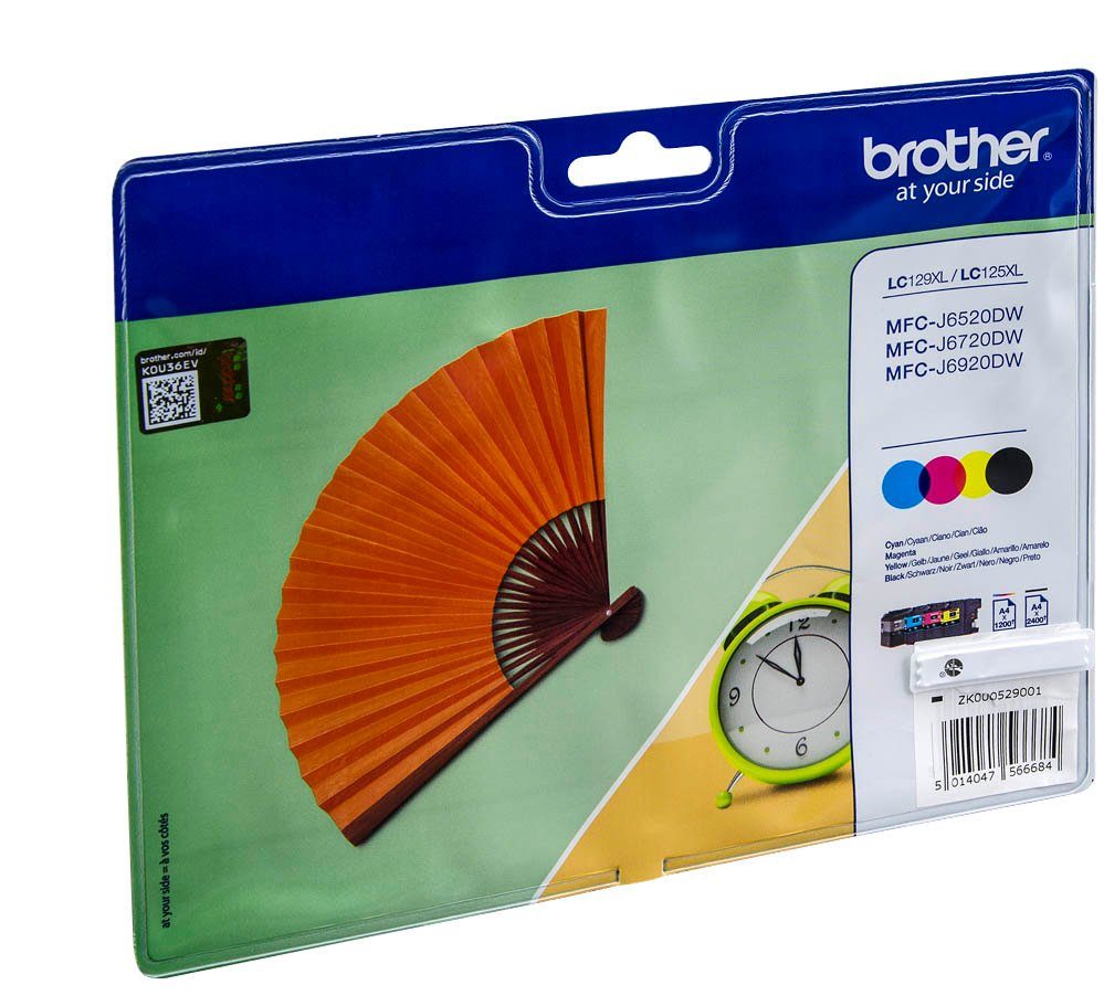 Brother 1 Sparpack: Tintenpatronen LC-129XL BK / LC-125XL C/M/Y Tintenpatrone (4 Farben, 1-tlg)