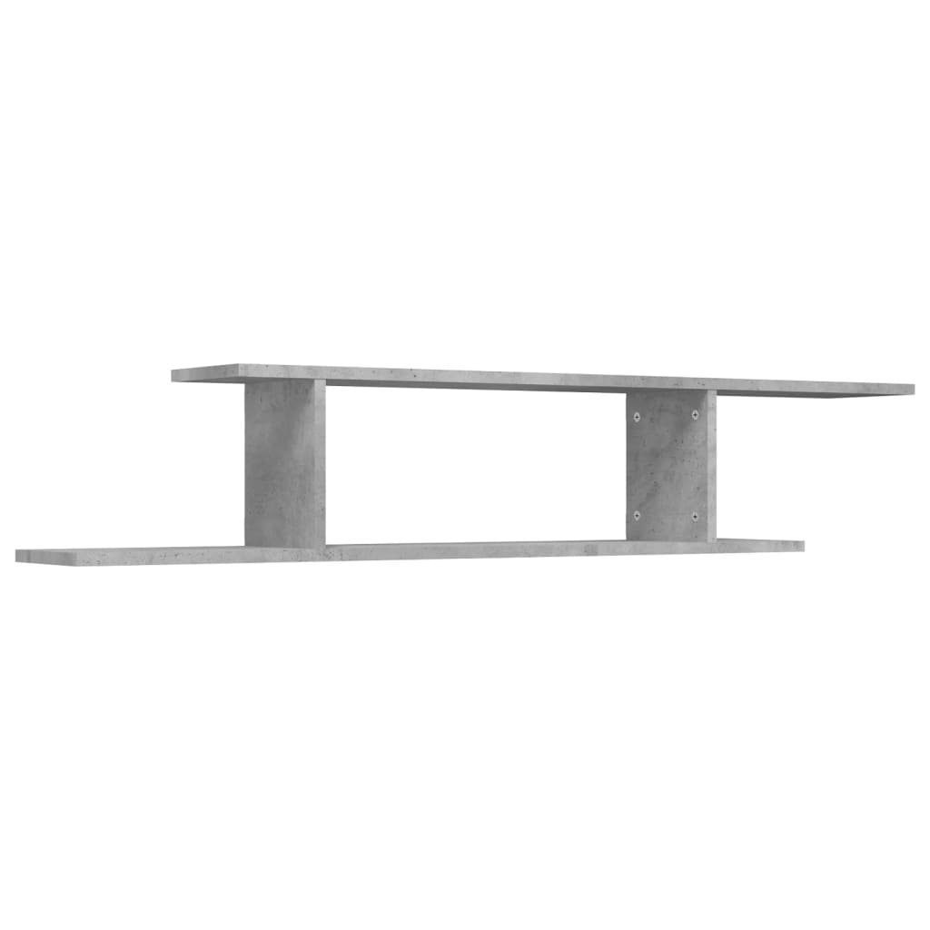 furnicato Wandregal Modernes TV-125x18x23 cm in Betongrau, 1-tlg., Asymmetrische Schwebekonsole mit Stauraum für AV-Komponenten & Bücher