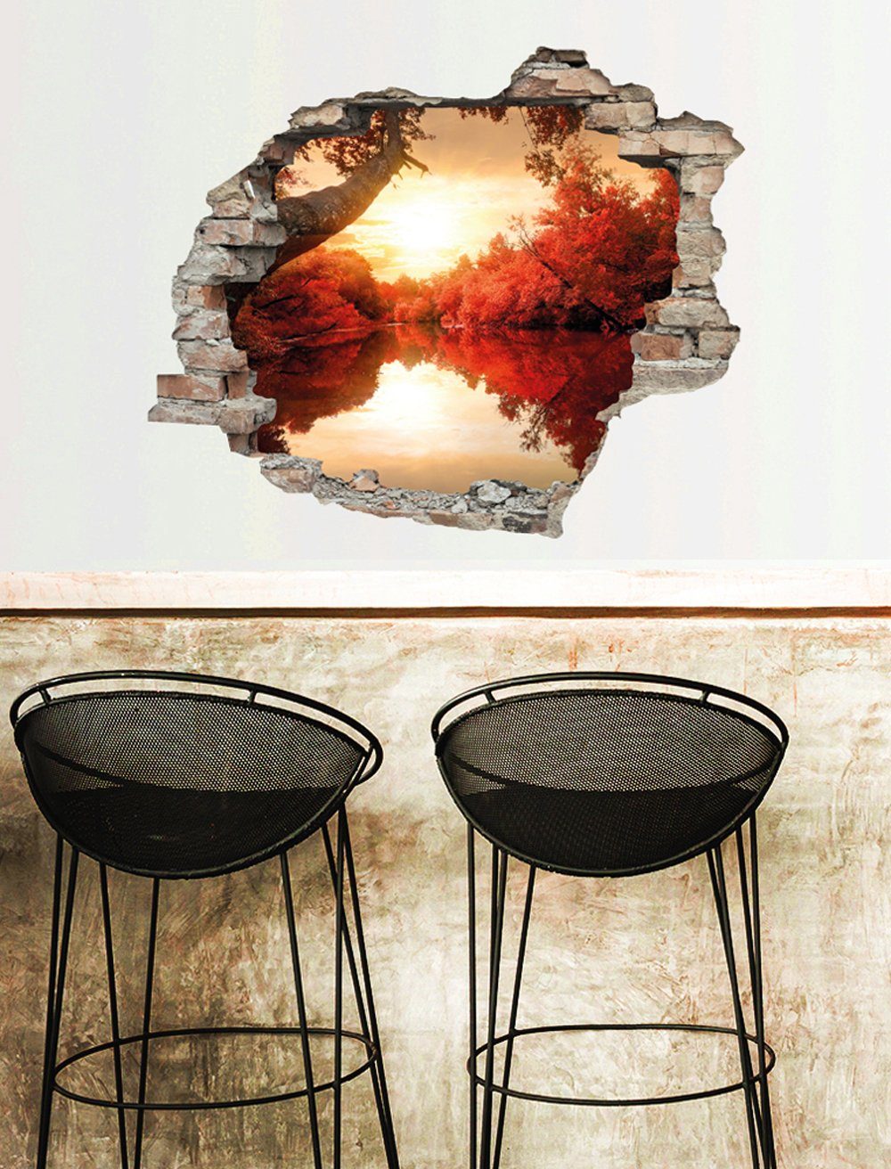 queence Wandtattoo Fluss (1 St), Wandsticker, Wandbild, selbstklebend, 3D, günstig online kaufen