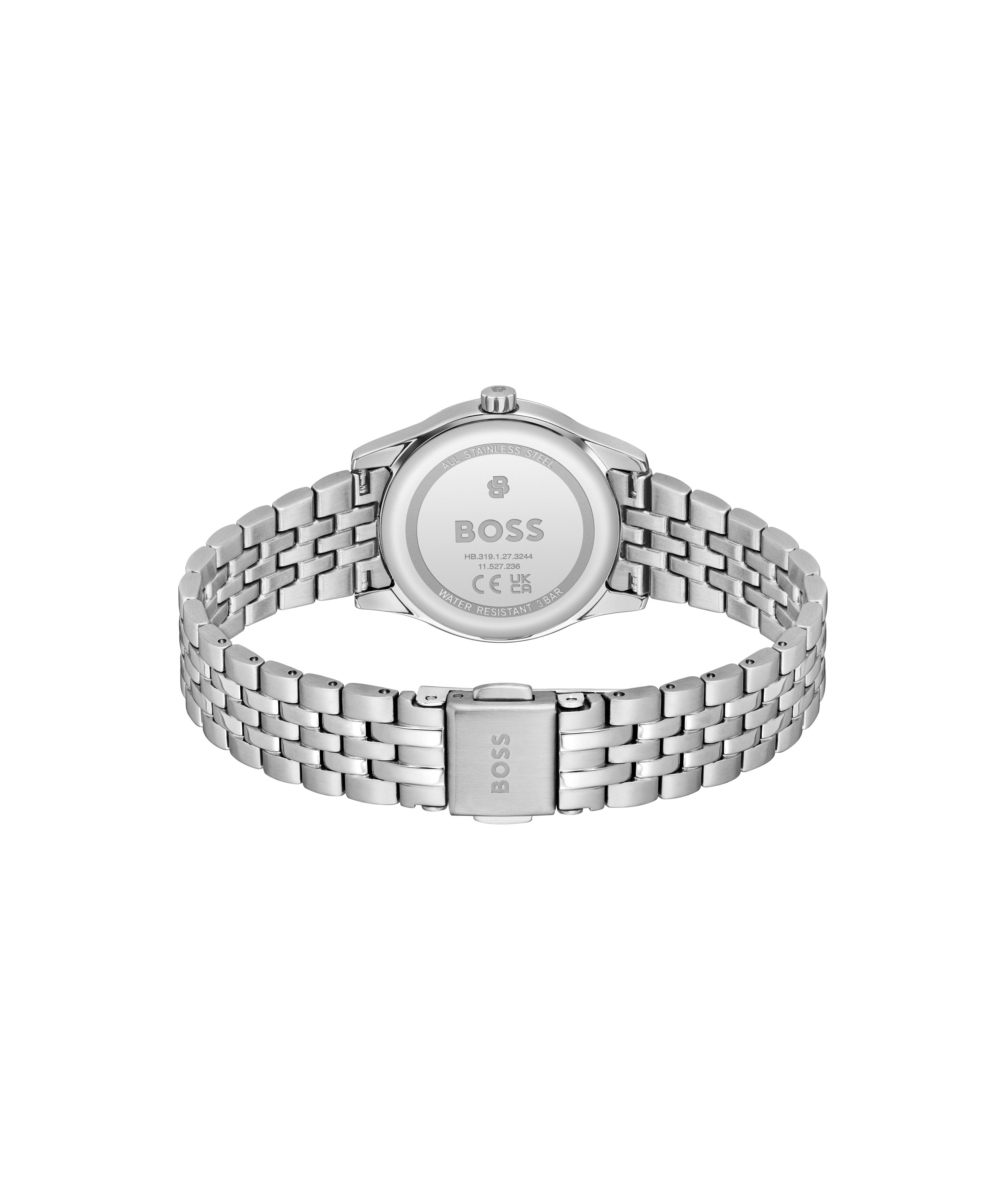 BOSS Quarzuhr GRACEFUL MINA 1502840, Armbanduhr, Damenuhr, Edelstahlarmband, analog