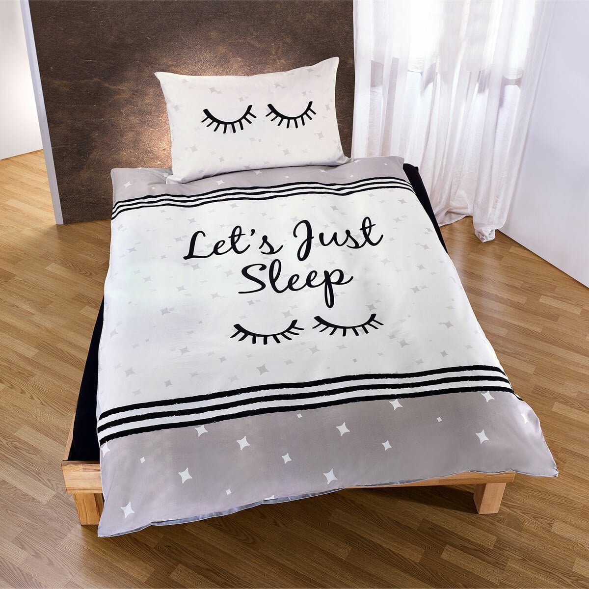 Bettwäsche »Let's just sleep«, TRAUMSCHLAF, mit schönem Schriftzug und  Sternen online kaufen | OTTO