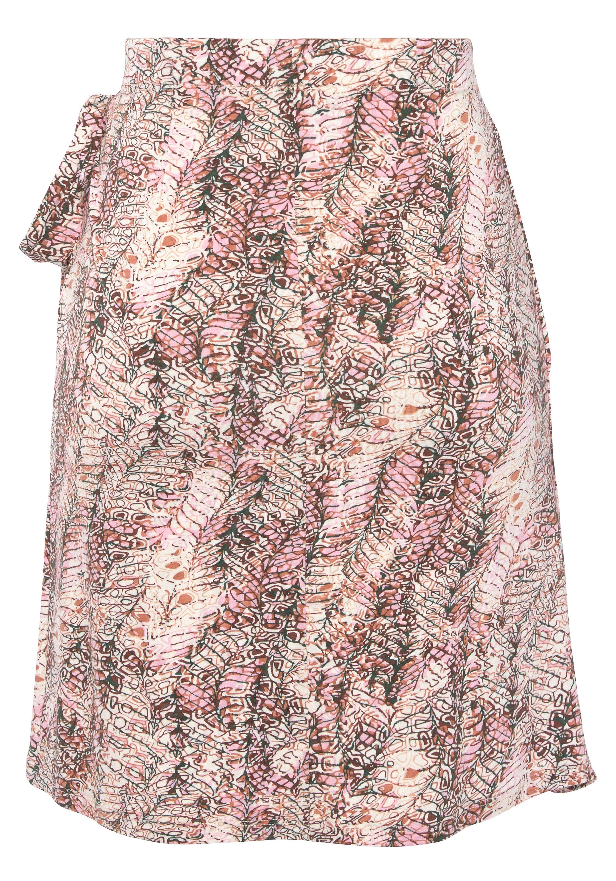 Buffalo Minirock mit Alloverprint, Sommerrock in Wickeloptik mit Bindeband