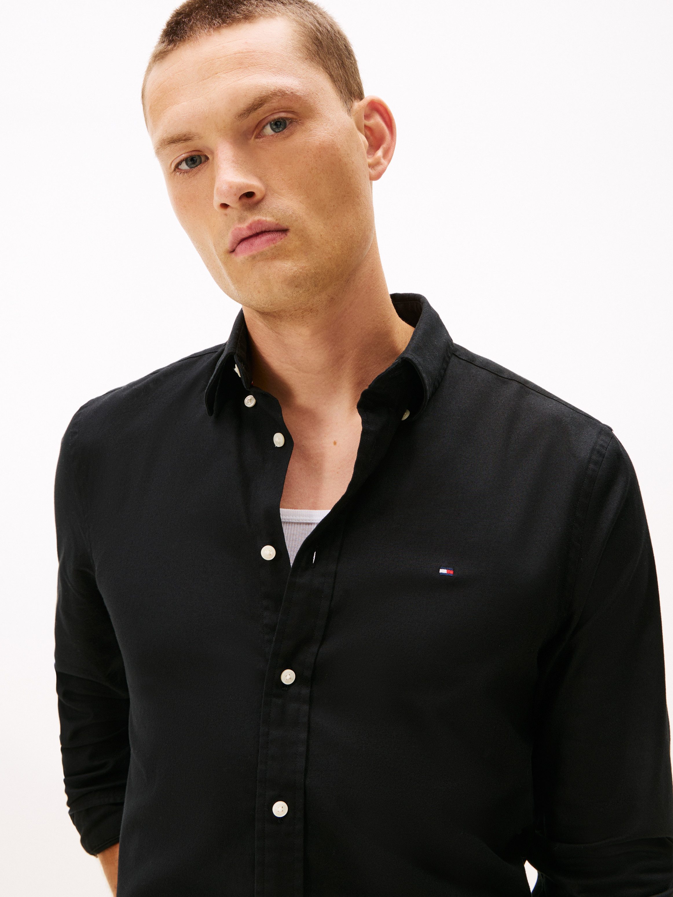 Tommy Hilfiger Langarmhemd FLEX FLANNEL SOLID günstig online kaufen