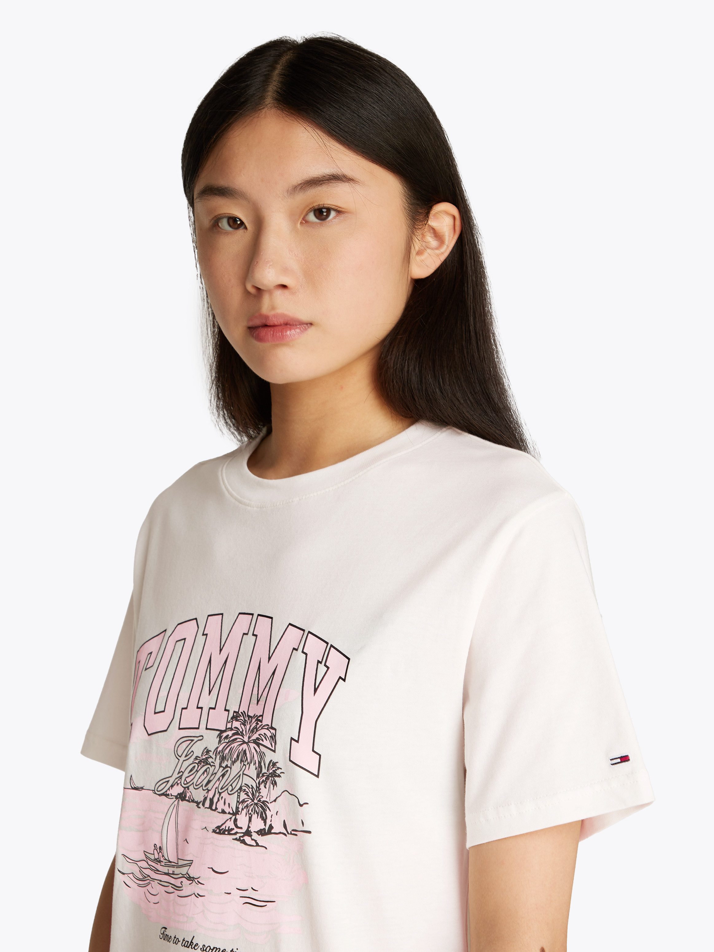 Tommy Jeans T-Shirt TJW RLX TONAL TROPICS TEE mit grafischem Muster günstig online kaufen