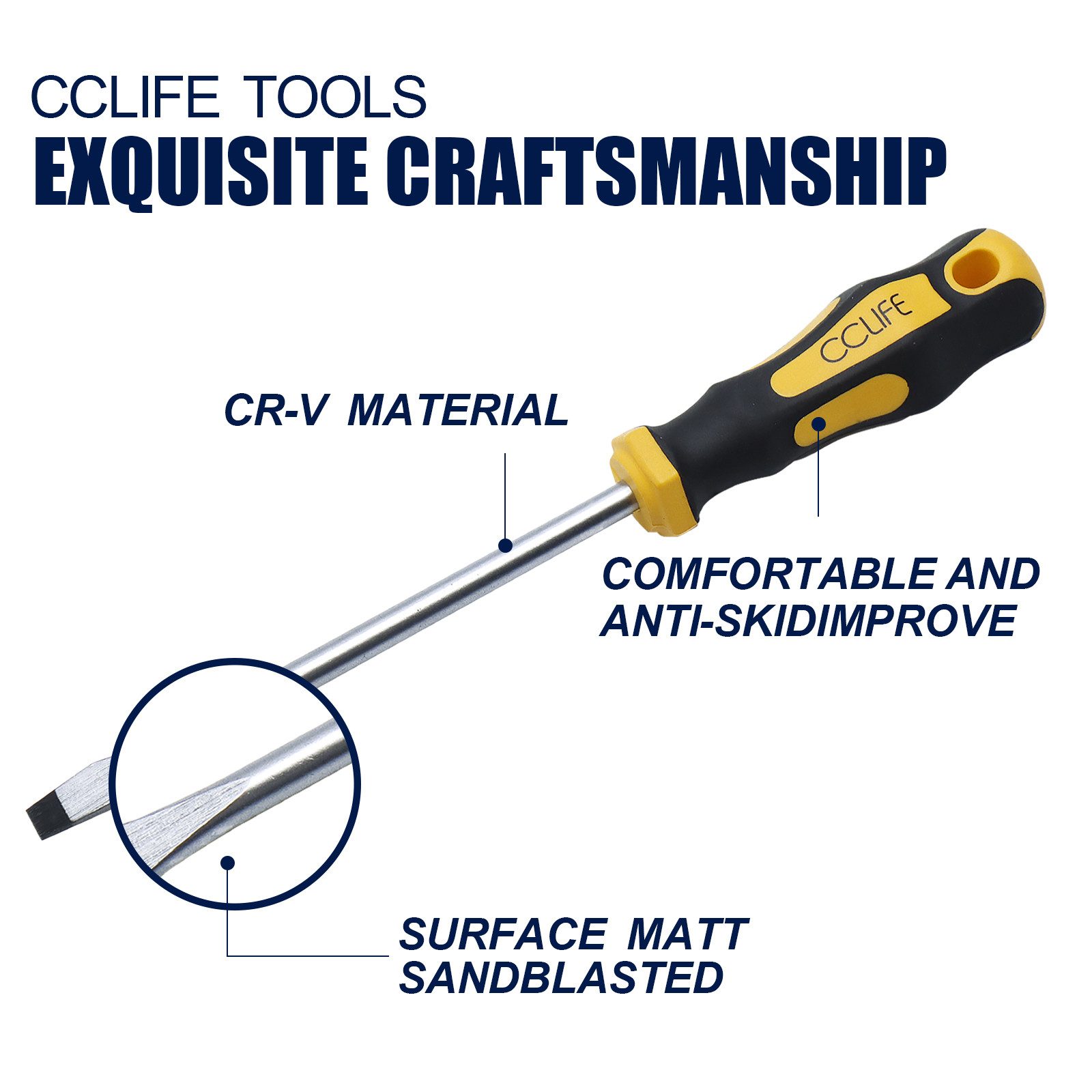 CCLIFE Bit-Schraubendreher Magnetischer Schraubenzieher mit Schlitz, Pozidriv Kreuzschlitz, (Set, 6 St), 1