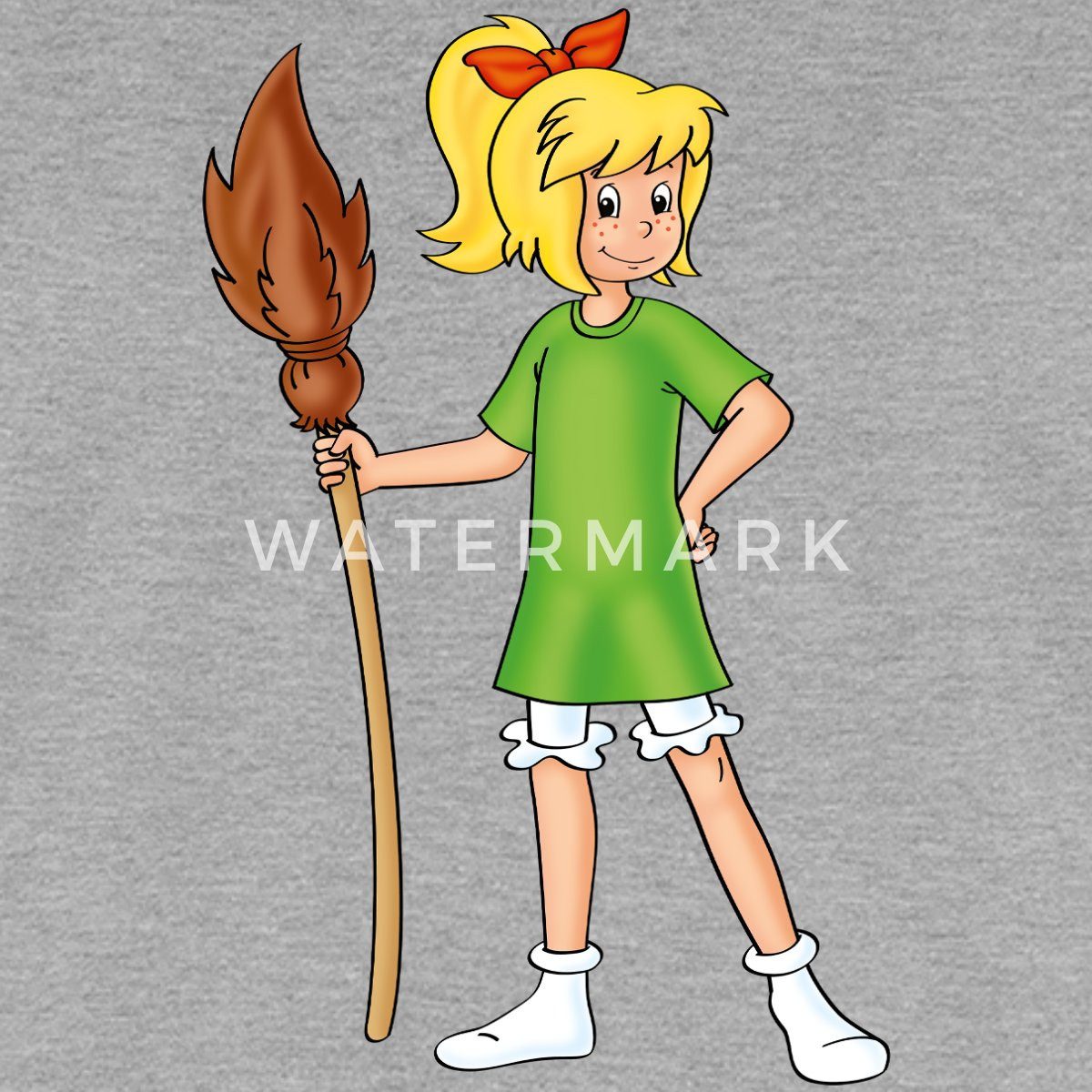 Spreadshirt T-Shirt Bibi Blocksberg Mit Ihrem Besen Kartoffelbrei Frauen Premium T-Shirt (1-tlg)