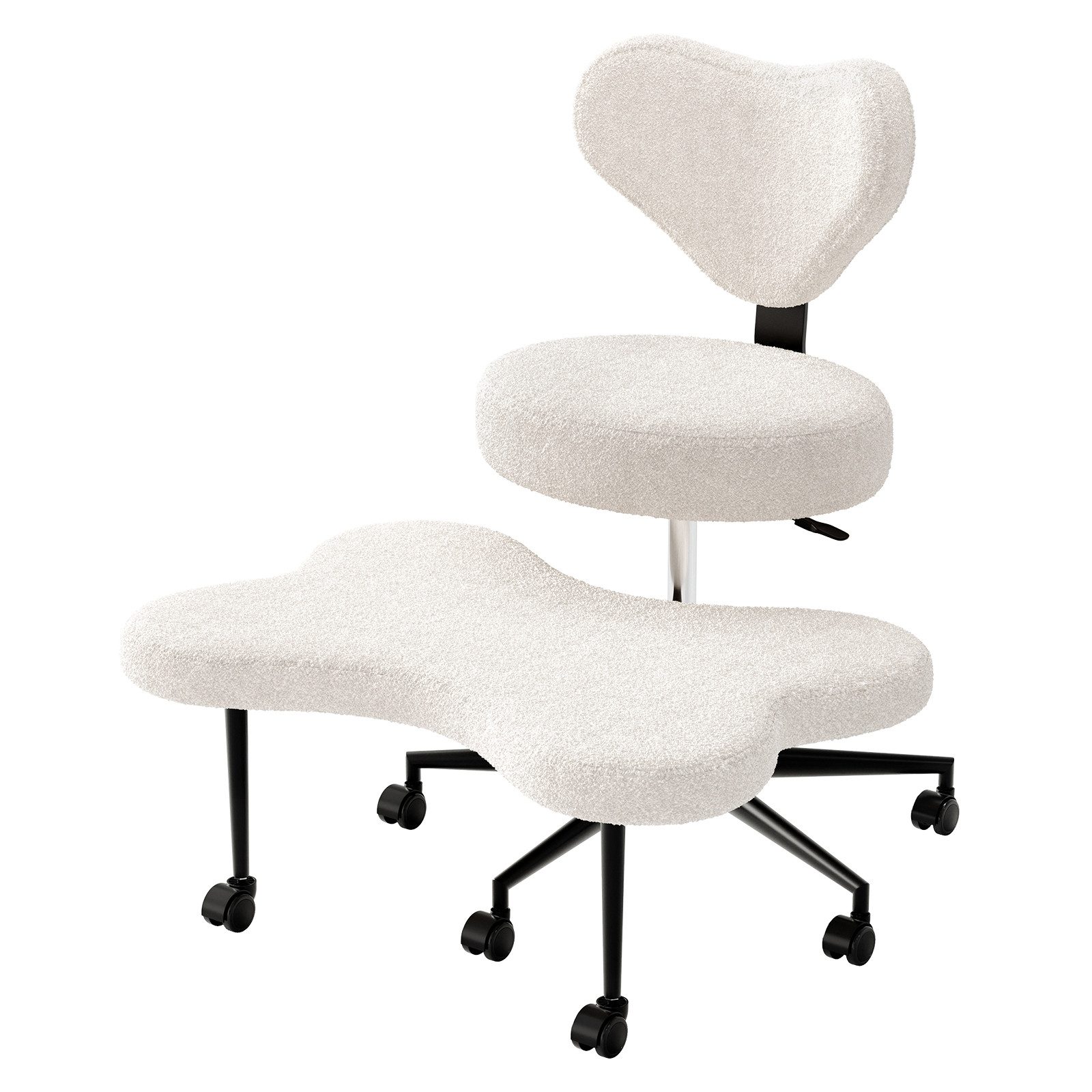 Pinmoco Polsterstuhl Pinmoco Bürostuhl mit höhenverstellbaren Rollen, rosa Meditationsstuhl