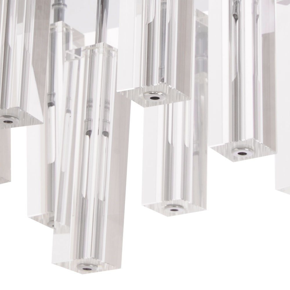 verbaut, Strahler Lampe Leuchte Glas WOFI Chrom LED-Leuchtmittel Decken klar fest Design LED Deckenleuchte, Kristall