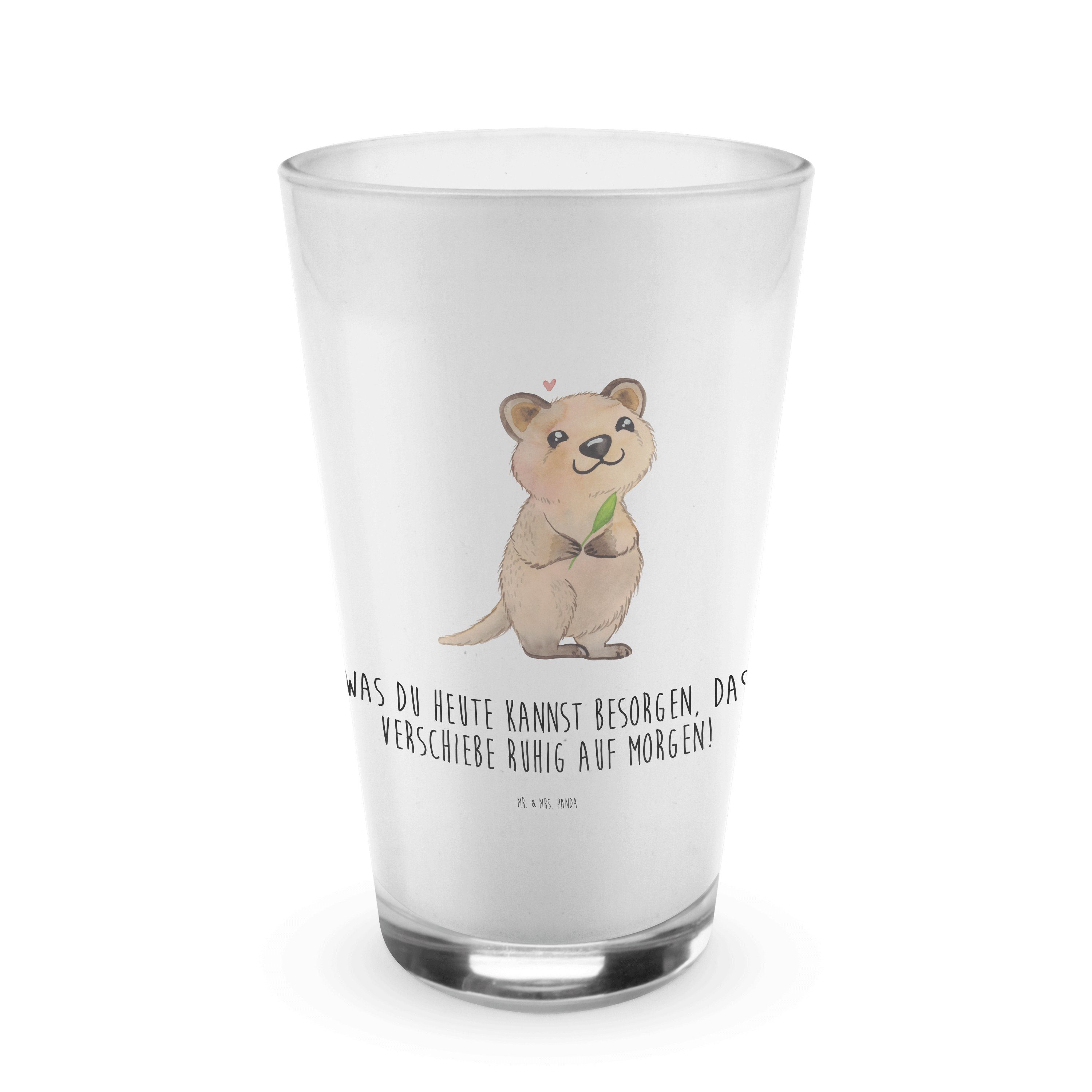 Glas Quokka Happy - Transparent - Geschenk, lustige Sprüche, Tiermotive, D