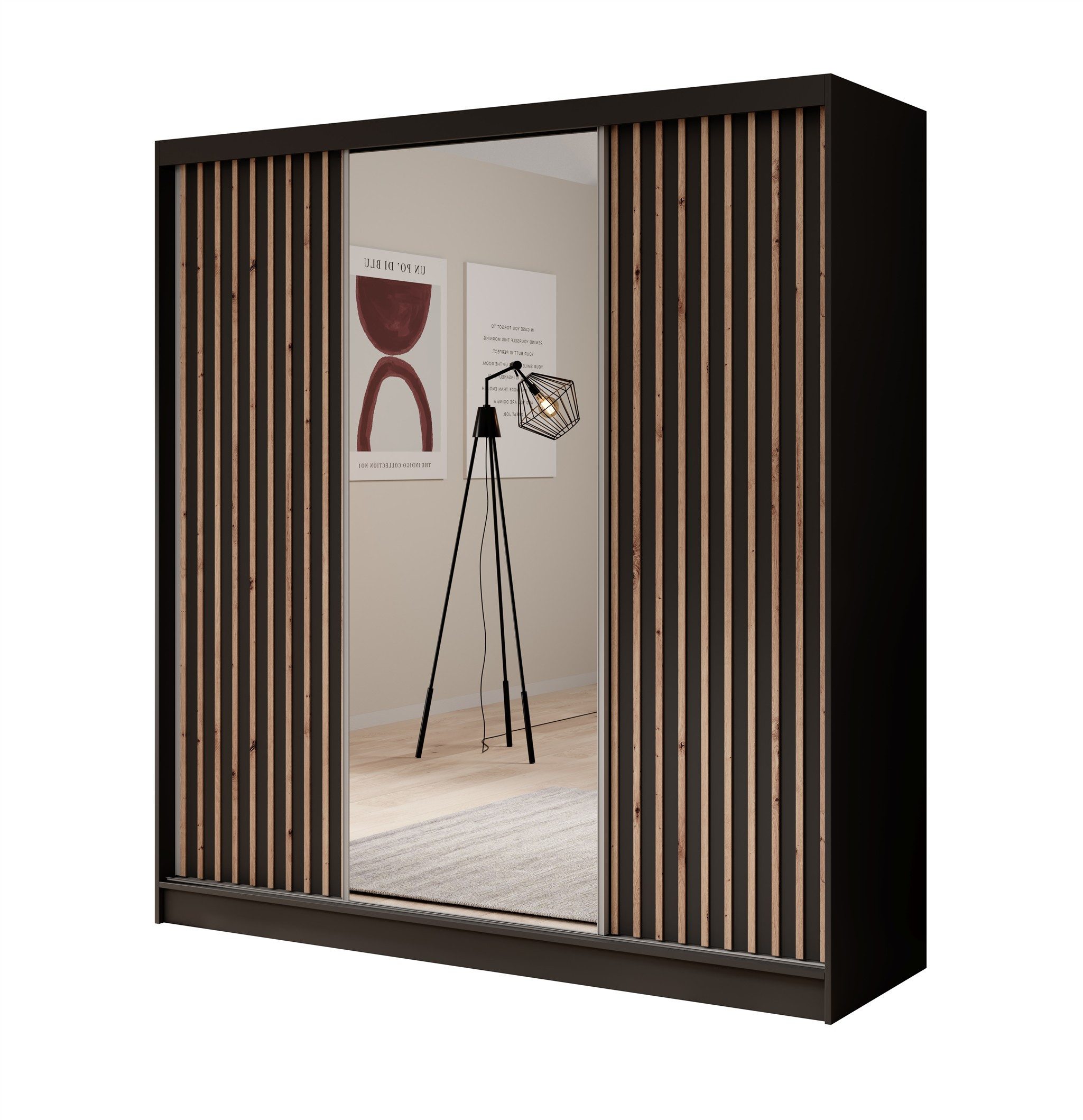 Fun Möbel Schiebetürenschrank Schrank BRITE 200 x 215 x 61 cm
