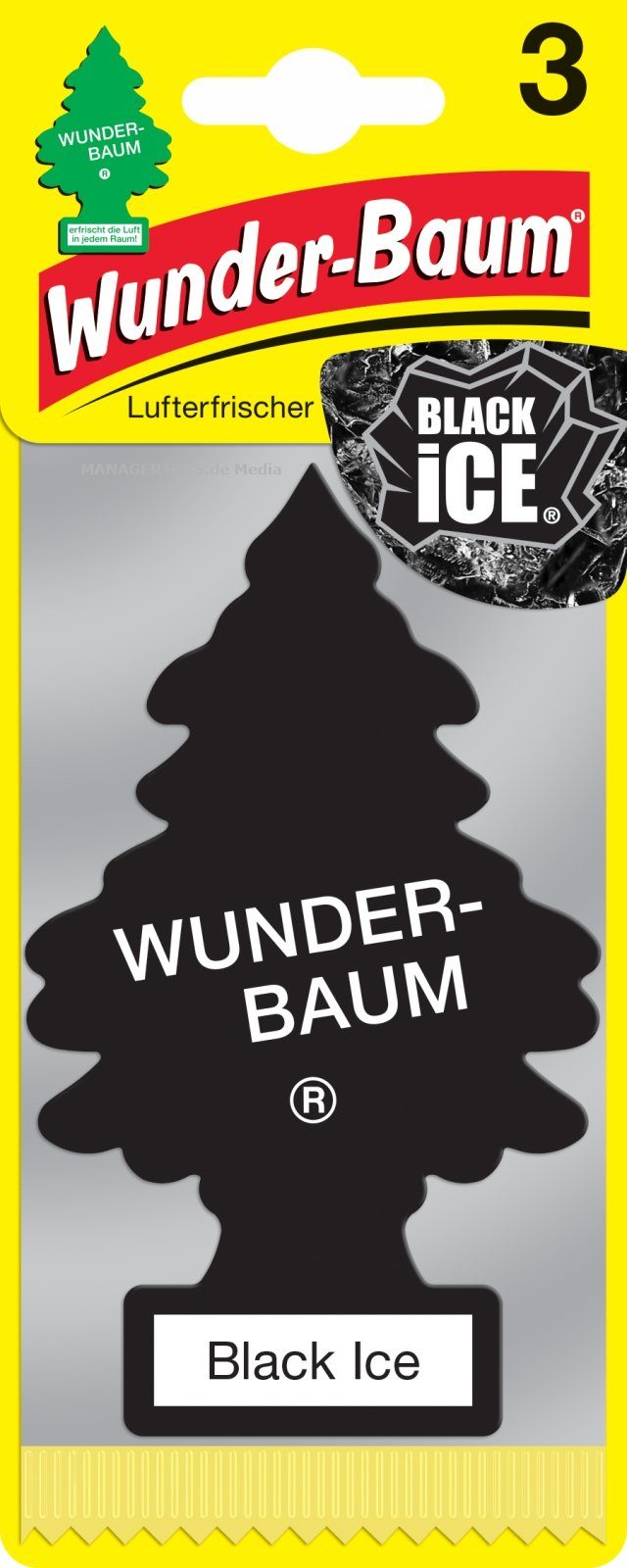 Wunder-Baum Raumduft Black Ice 3er Duftbäumchen Wunderbaum 3 Set Lufterfrischer