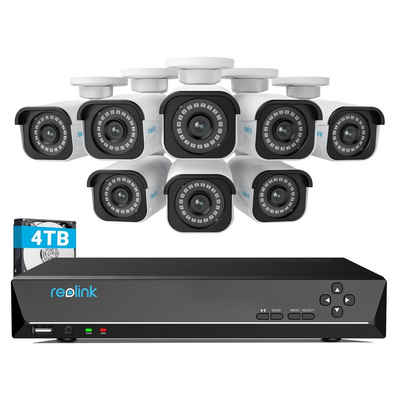 Reolink »4K 16-Kanal Überwachungskamera Set RLN16-800B8-A« Überwachungskamera (Außenbereich, 16CH 3TB HDD NVR für 24/7 Videoüberwachung, Audioaufzeichnung)