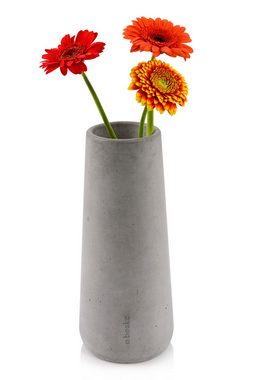 beske Tischvase Blumenvase ‘Nemi’ (12cm, h30cm, bauchig), Bauchige Betonvase aus der Beske-Manufaktur