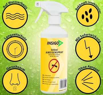 INSIGO Ameisengift Anti Ameisen-Spray Ameisen-Mittel Ungeziefer-Spray, 6 l, auf Wasserbasis, geruchsarm, brennt / ätzt nicht, mit Langzeitwirkung