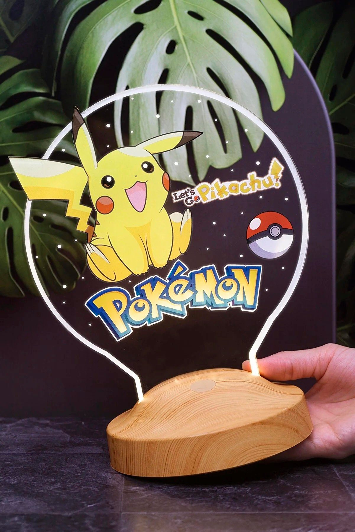 Geschenkelampe LED Nachttischlampe Pikachu 3D Nachtlicht Pokemon Fans Babyzimmer Deko, Leuchte 7 Farben fest integriert, Geschenk für Jungen, Mädchen, Geburtsta – Bild 3 von 5