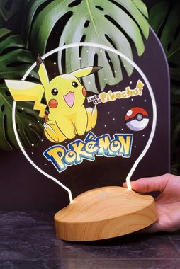 Geschenkelampe LED Nachttischlampe Pikachu 3D Nachtlicht Pokemon Fans Babyzimmer Deko, Leuchte 7 Farben fest integriert, Geschenk für Jungen, Mädchen, Geburtstagsgeschenk