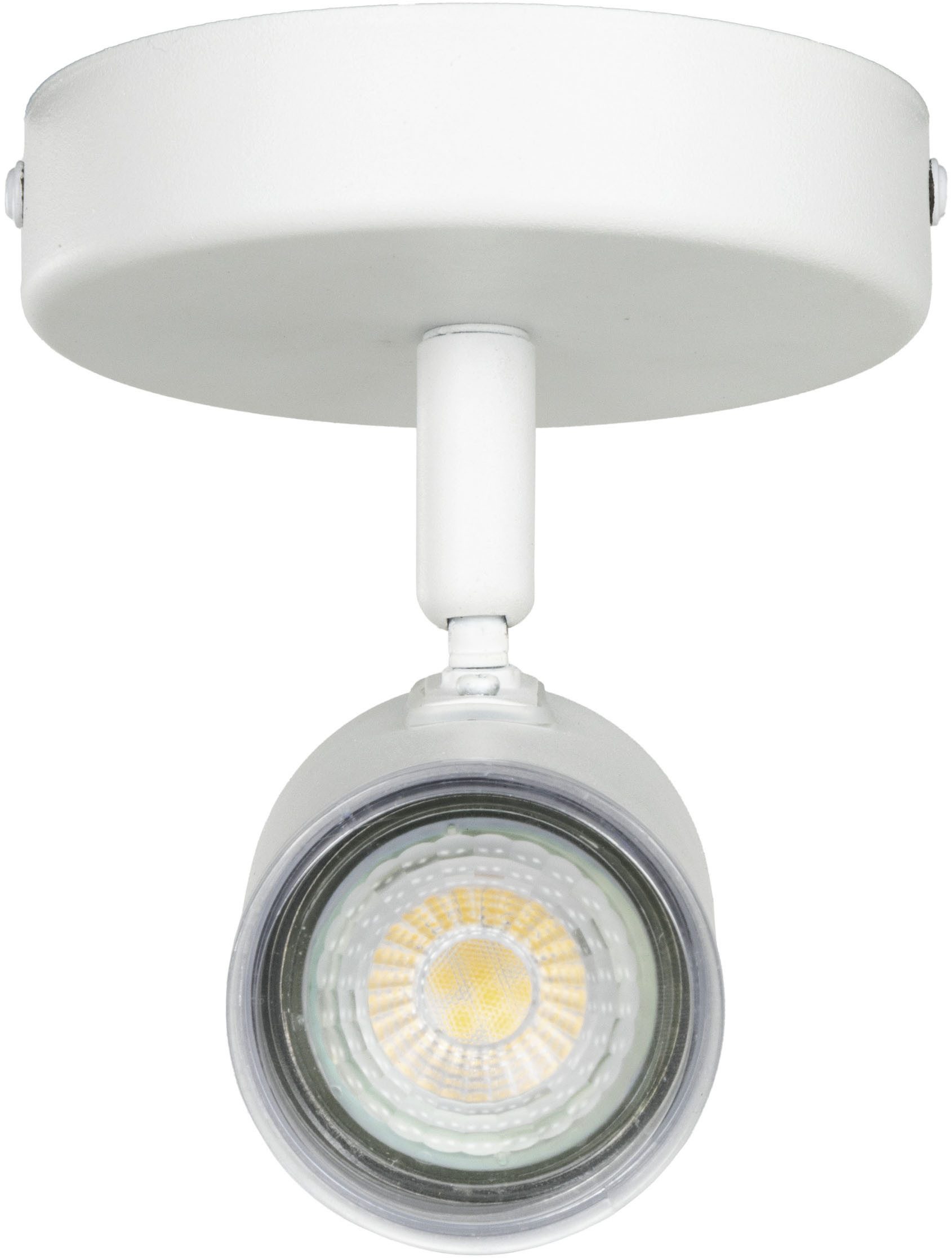 EGLO Deckenspot CONSUMA 1 Spotlampe - Stahl - GU10 - 1X5W - IP44, ohne Leuchtmittel, Wandleuchte, Wandspot, schwenkbar, Strahler, L11 x H11,5 x AL13 cm