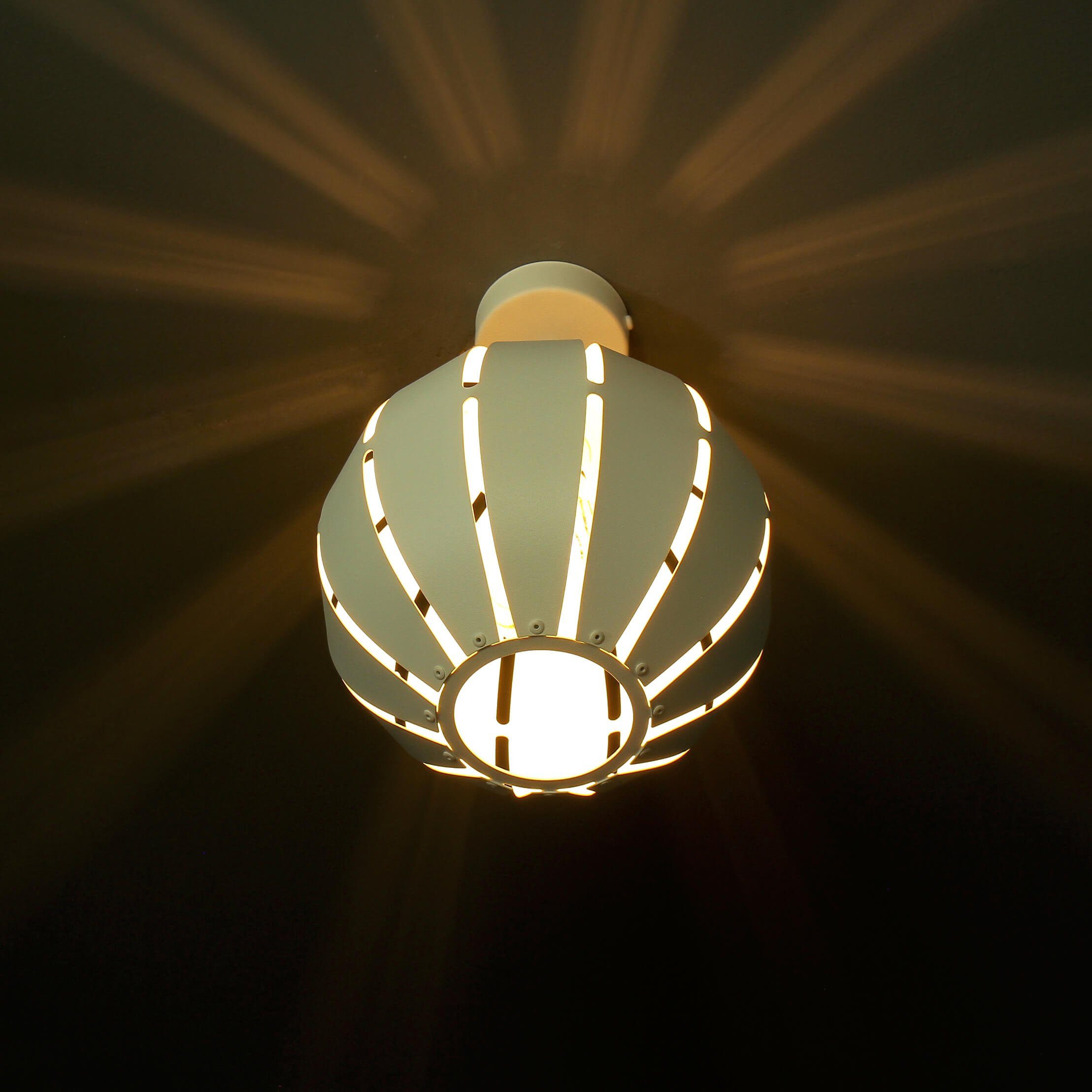 Licht-Erlebnisse Deckenleuchte GLOBUS, ohne Leuchtmittel, Deckenlampe Weiß Metall E27 Modern