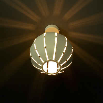 Licht-Erlebnisse Deckenleuchte GLOBUS, ohne Leuchtmittel, Deckenlampe Weiß Metall E27 Modern