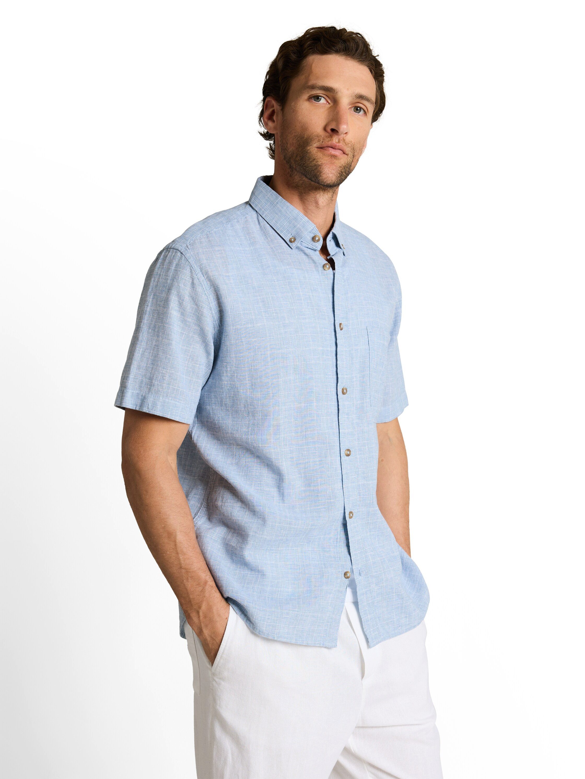 TOM TAILOR Kurzarmhemd mit Button-Down Kragen